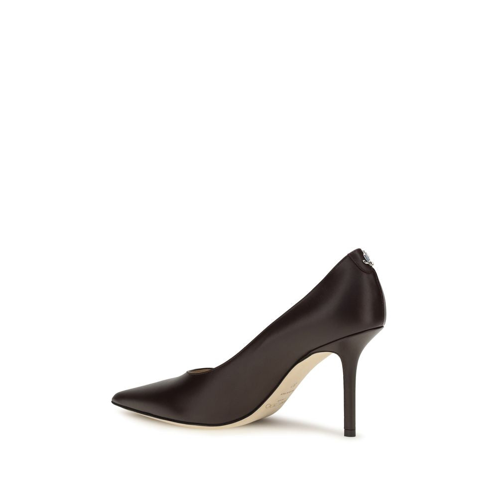 Jimmy Choo Brown Calf Leather Bos Taurus High Heel Pumps