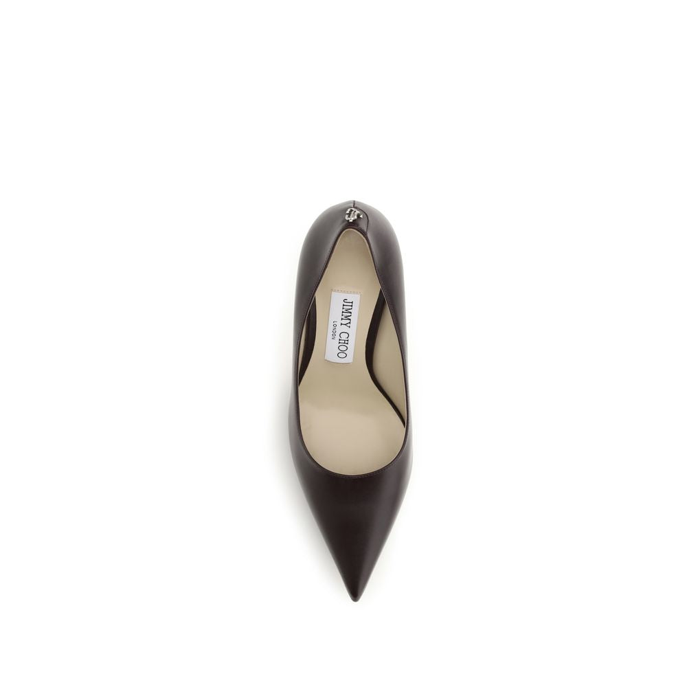 Jimmy Choo Brown Calf Leather Bos Taurus High Heel Pumps