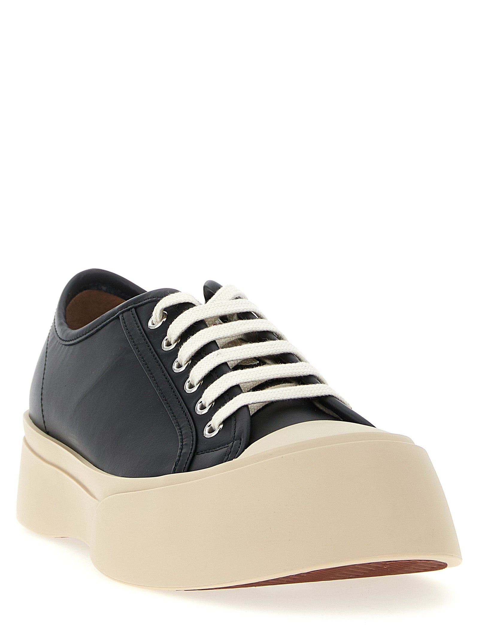 Marni Black Calfskin Low Top Sneakers