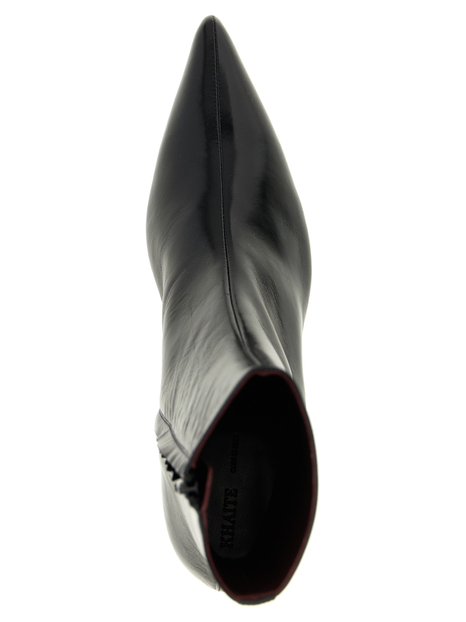 Khaite Black Calfskin Ankle Boots