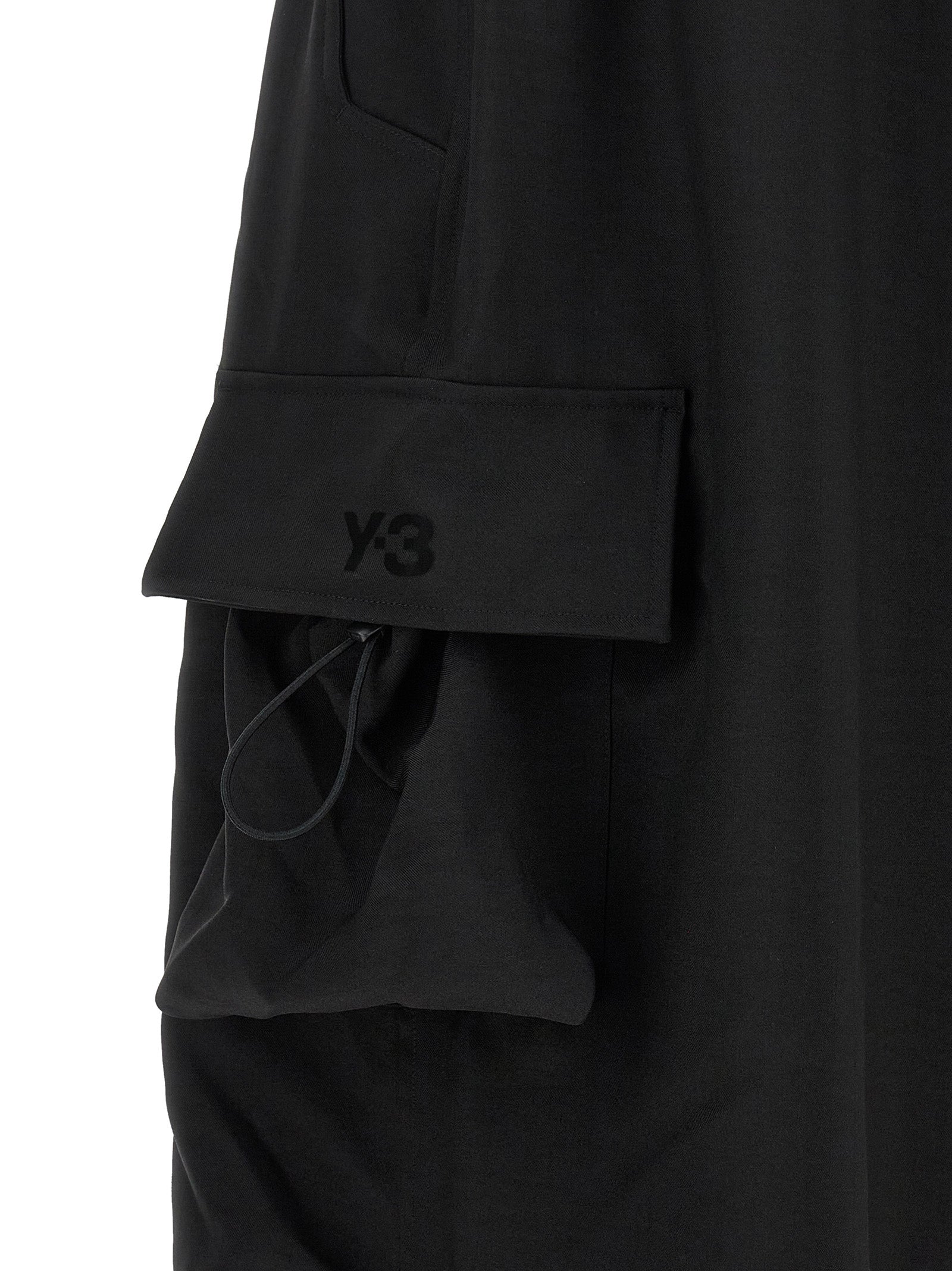 Y-3 Black Polyester Cargo Pants