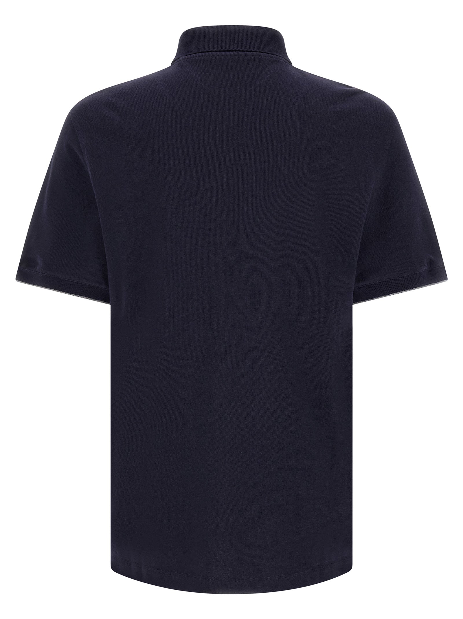 Brunello Cucinelli Blue Cotton Polo Shirt