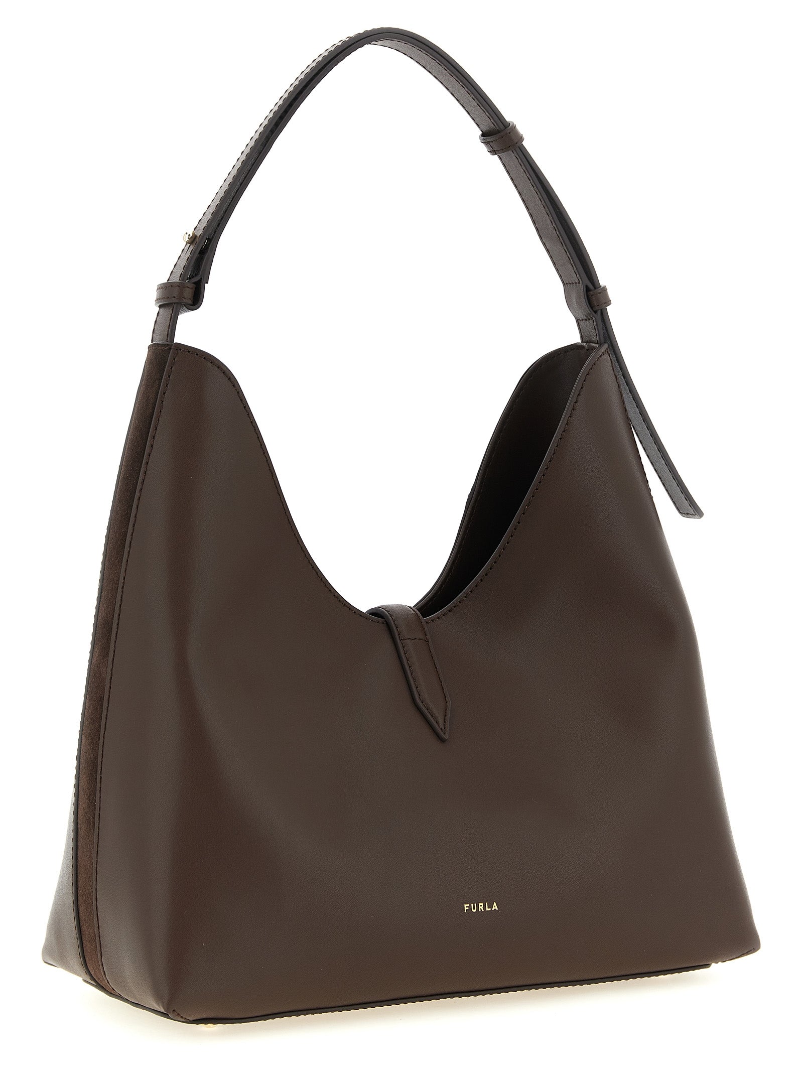 Furla Brown Calfskin Shoulder Bag