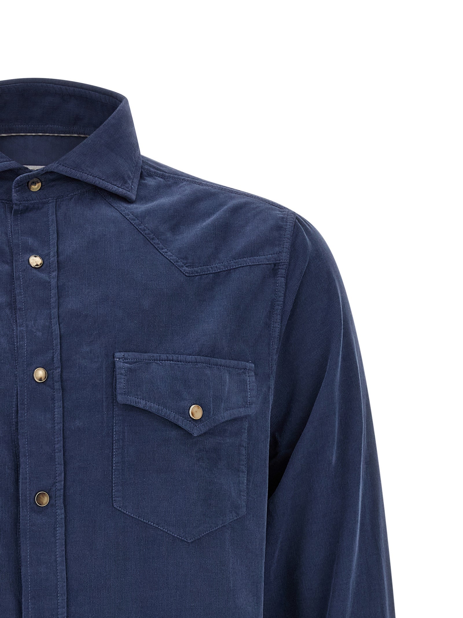 Brunello Cucinelli Blue Cotton Blouse