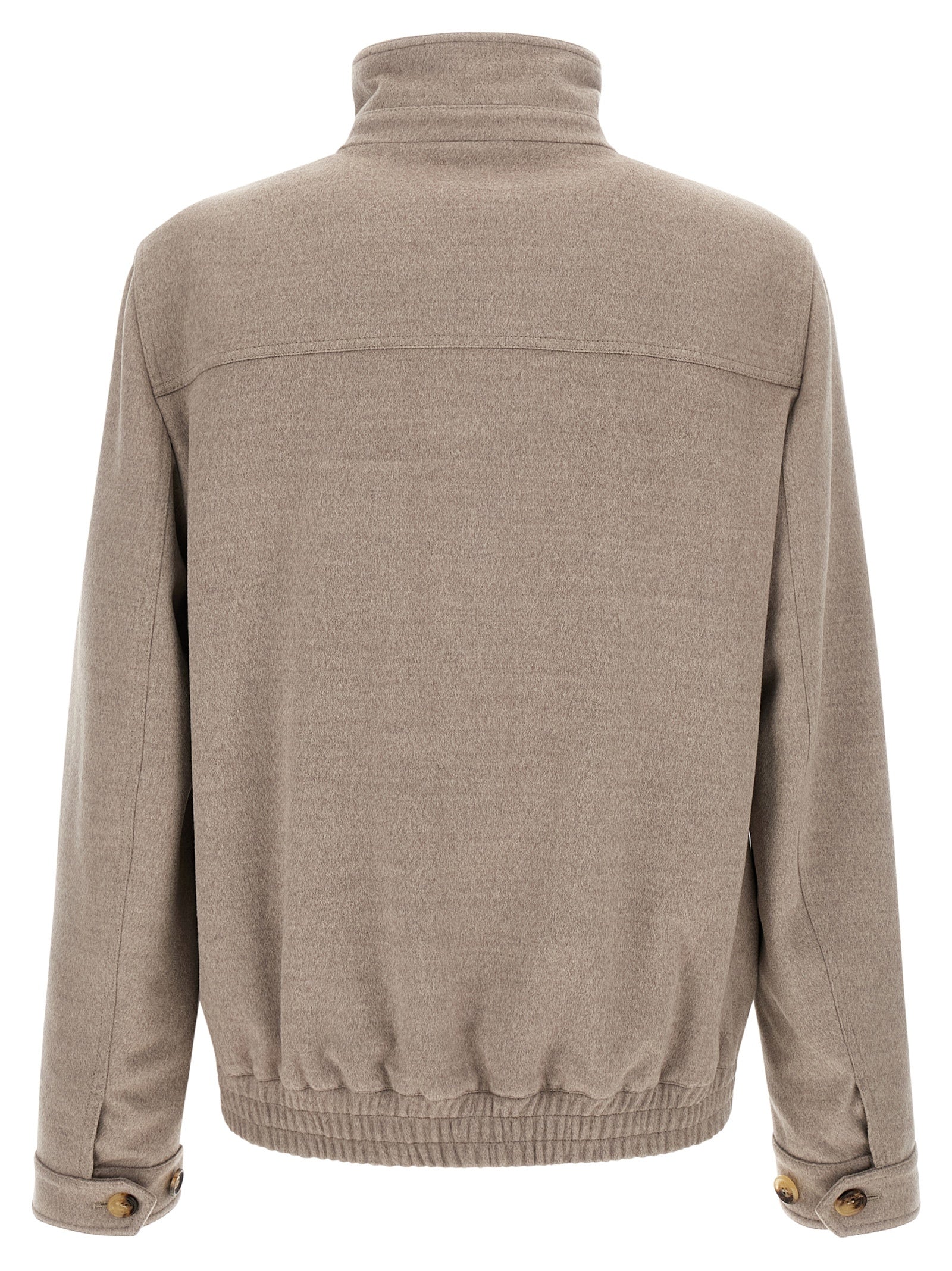 Brunello Cucinelli Beige Virgin Wool Bomber