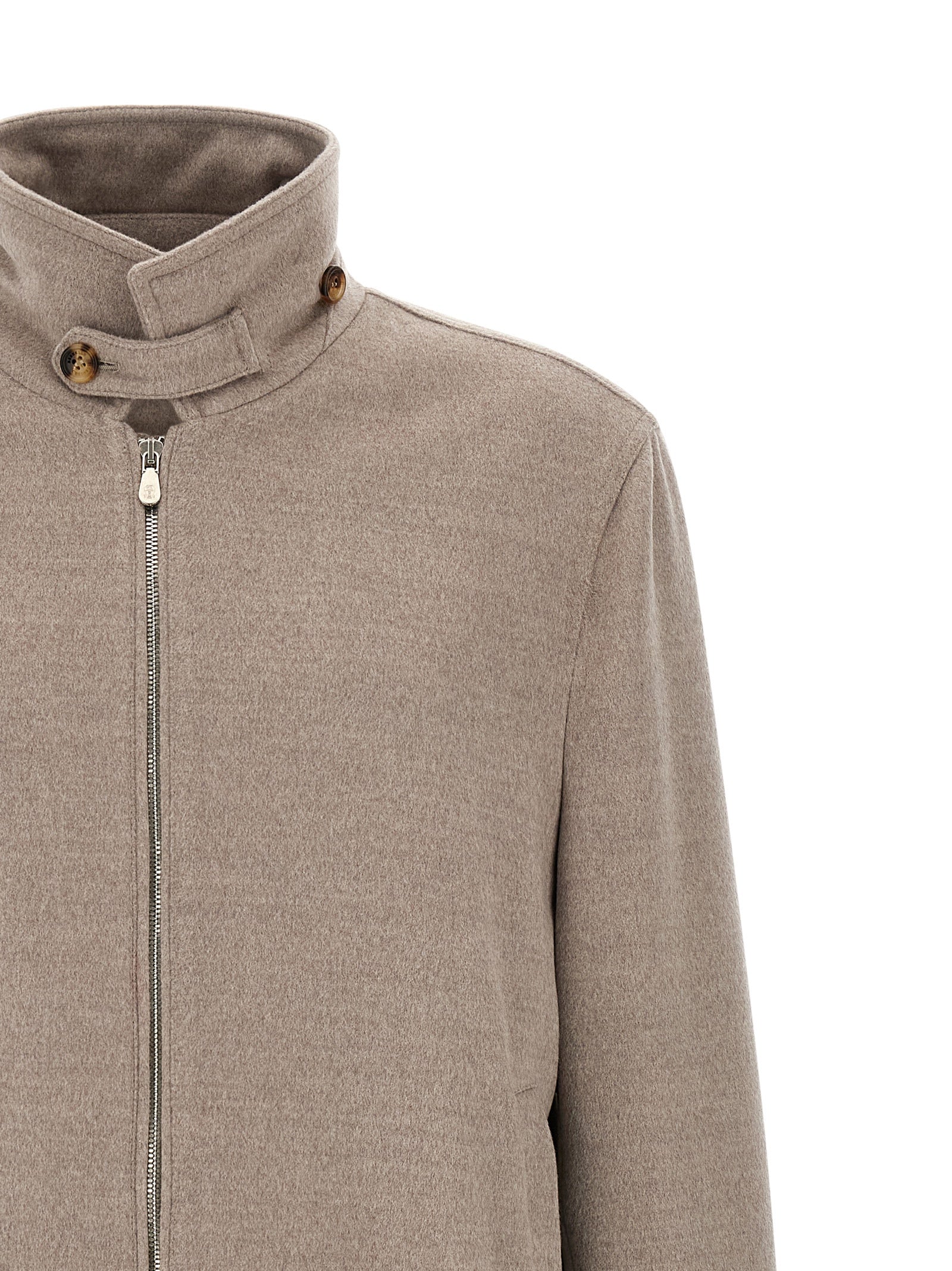 Brunello Cucinelli Beige Virgin Wool Bomber