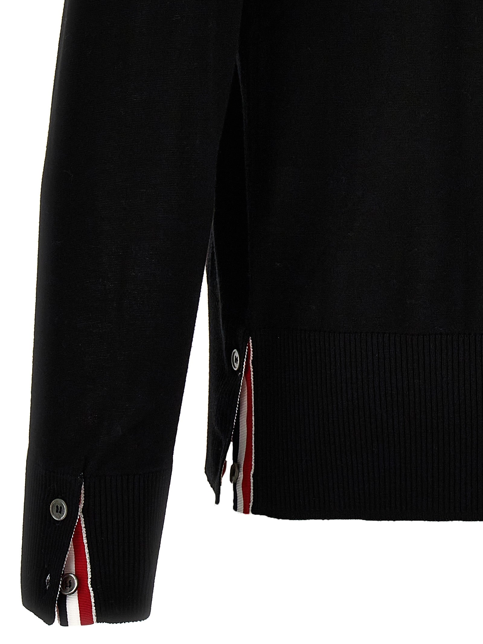 Thom Browne Black Virgin Wool Cardigan