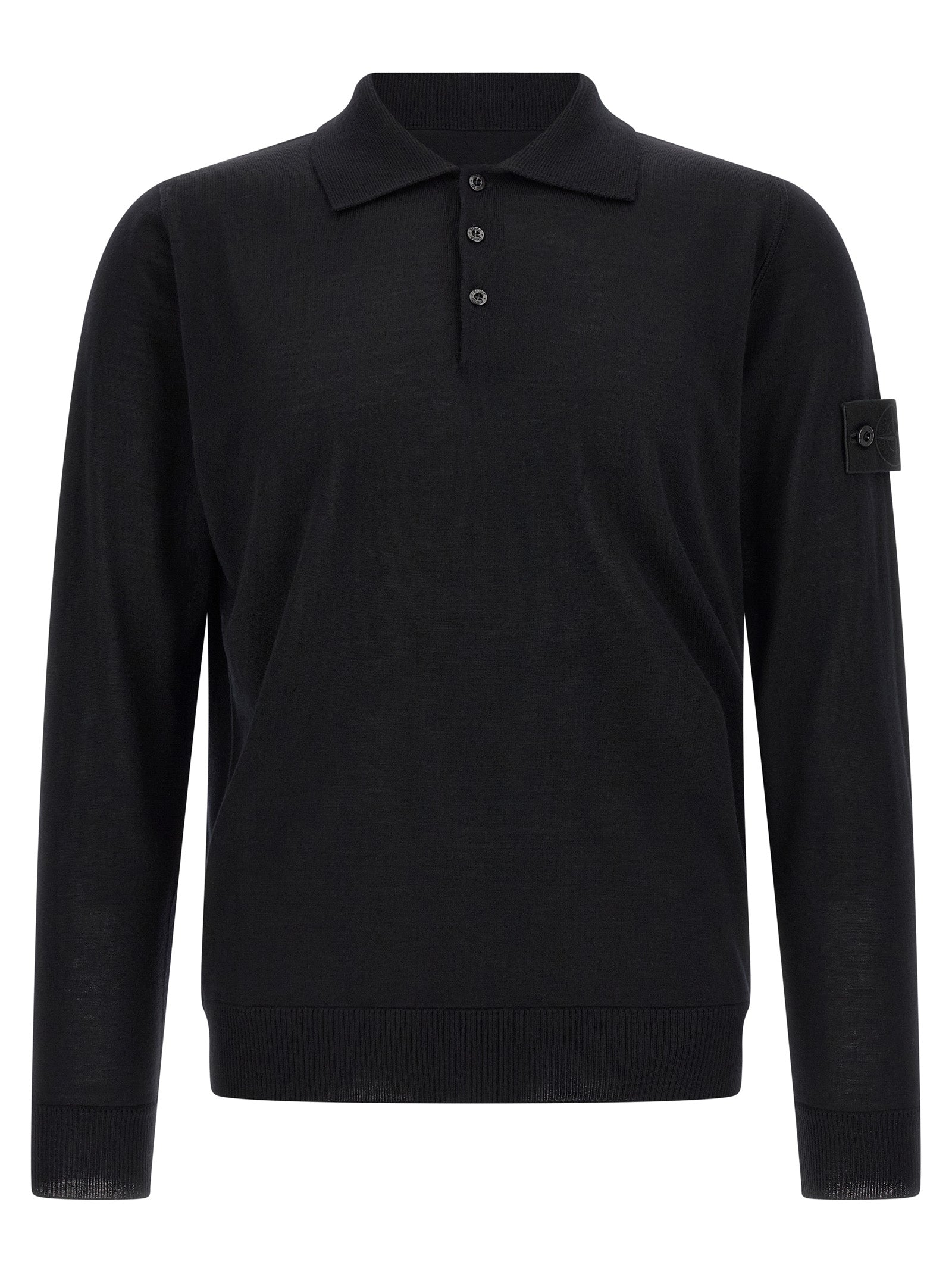 Stone Island Black Virgin Wool Cardigan