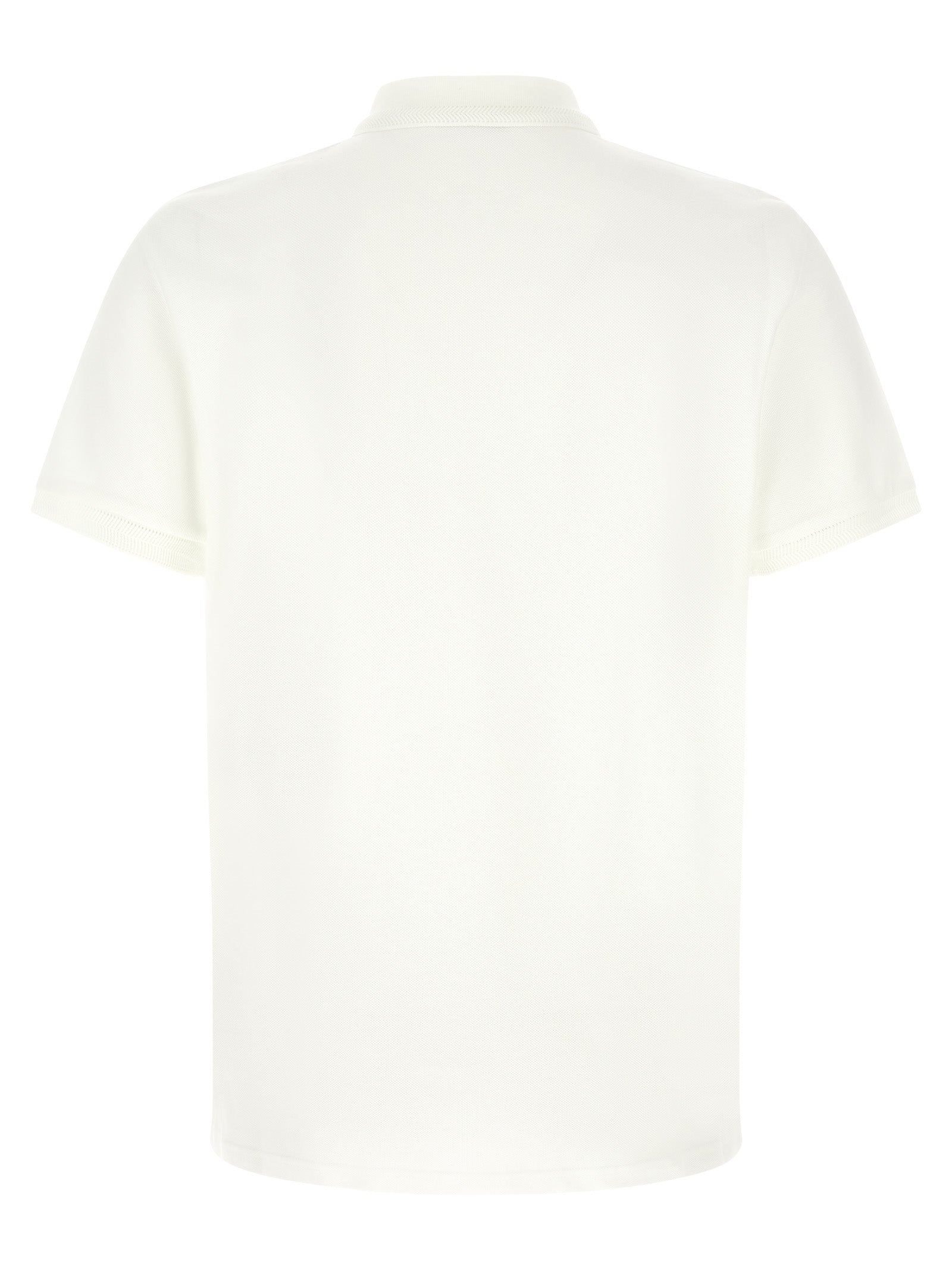 Moncler White Cotton Polo Shirt