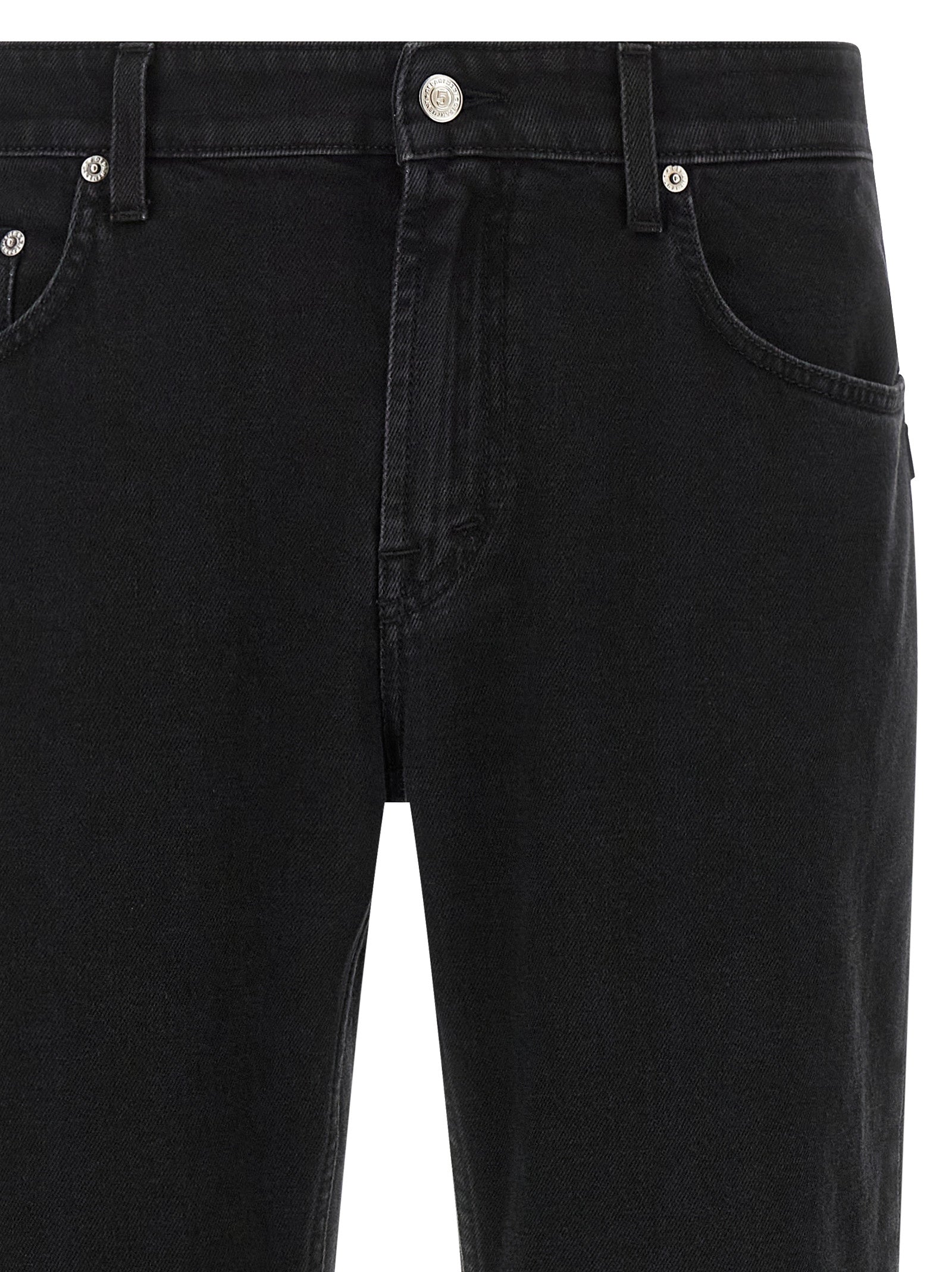 Department 5 Black Cotton Cropped Jeans