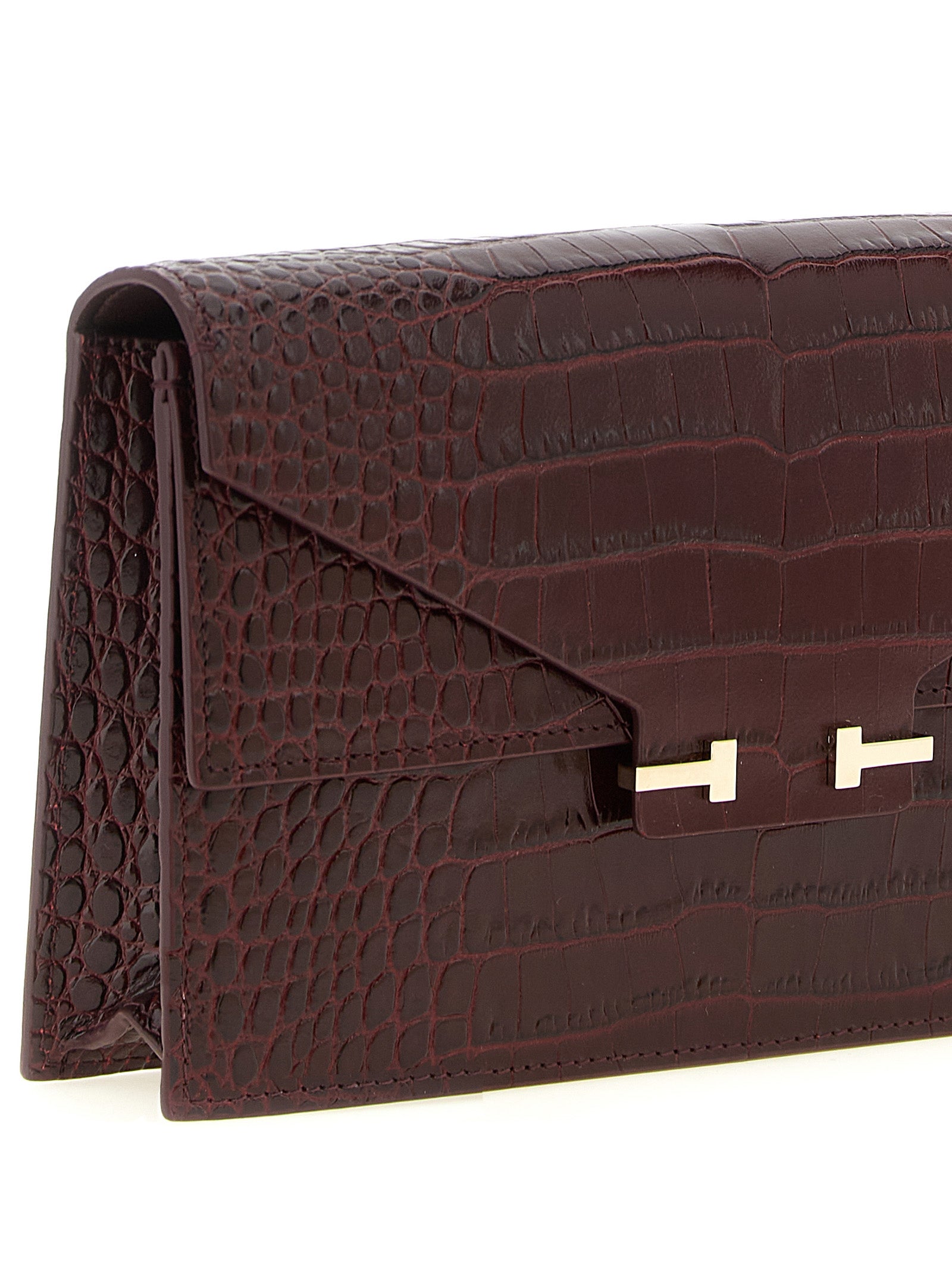 Tom Ford Bordeaux Calfskin Clutch Bag