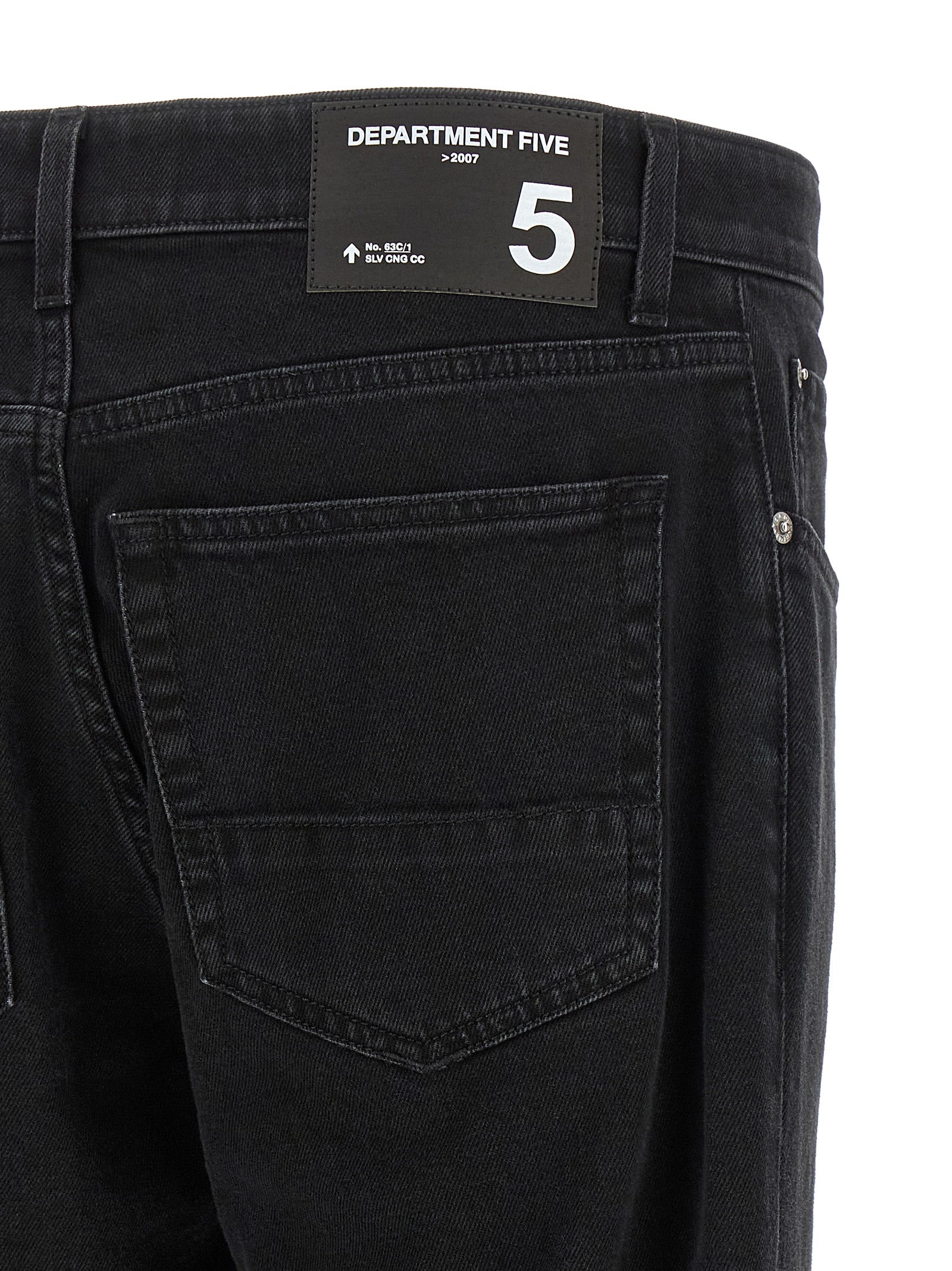 Department 5 Black Cotton Cropped Jeans