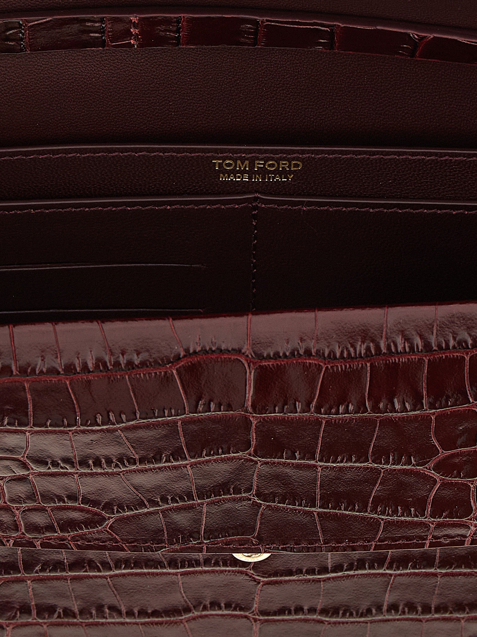 Tom Ford Bordeaux Calfskin Clutch Bag