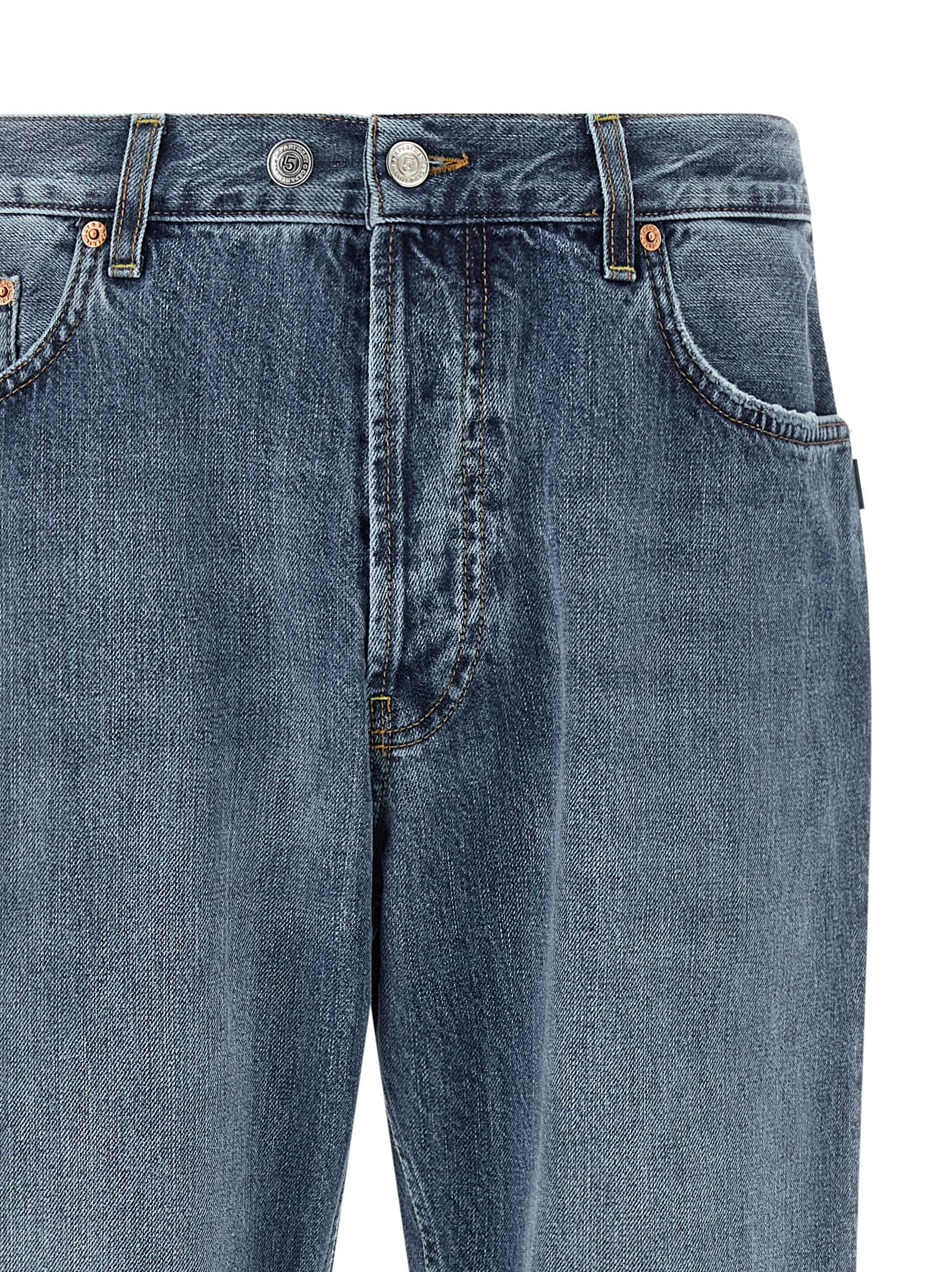 Department 5 Blue Cotton Tapered Jeans