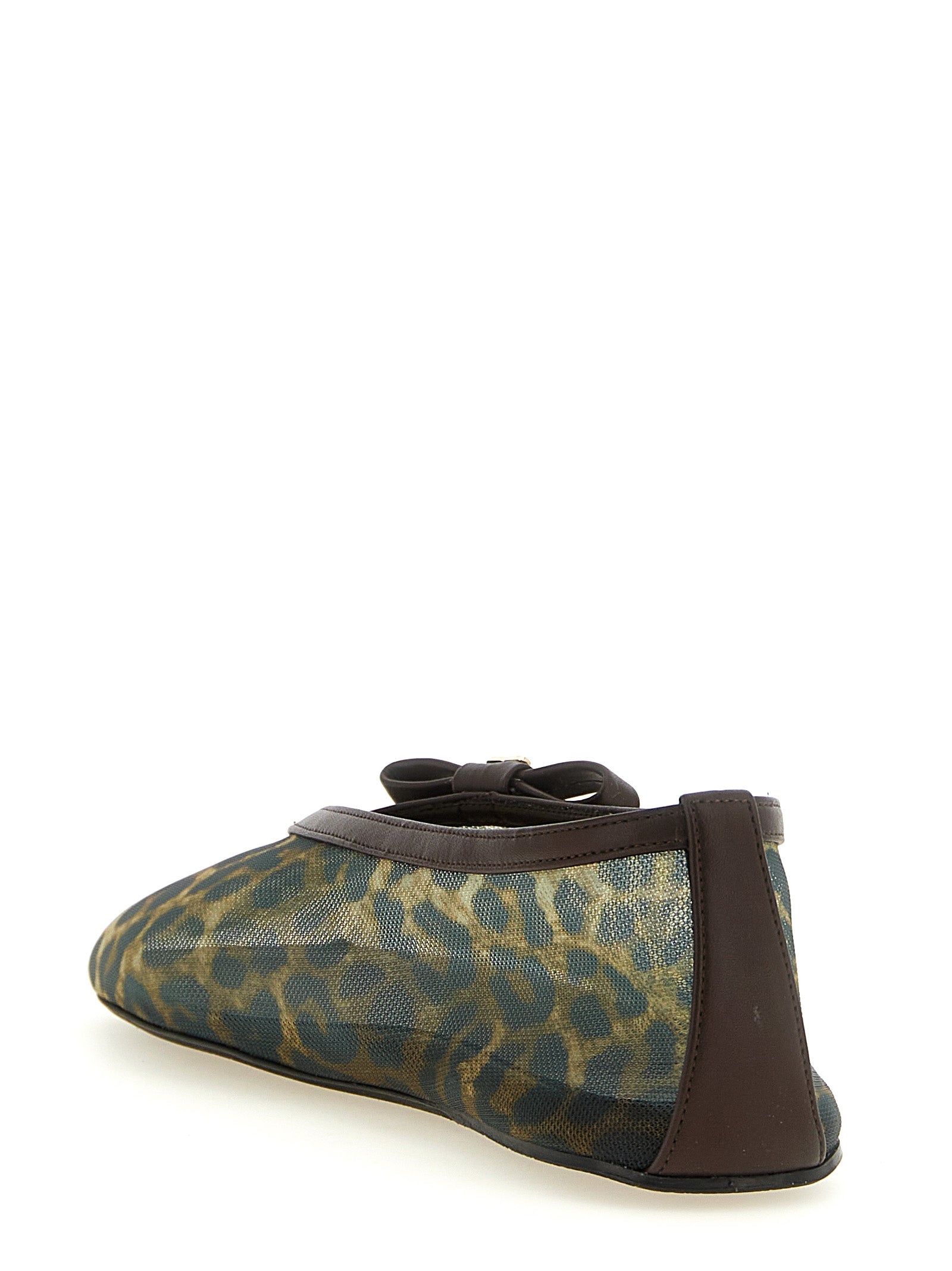 Ganni Brown Nylon Ballet Flats