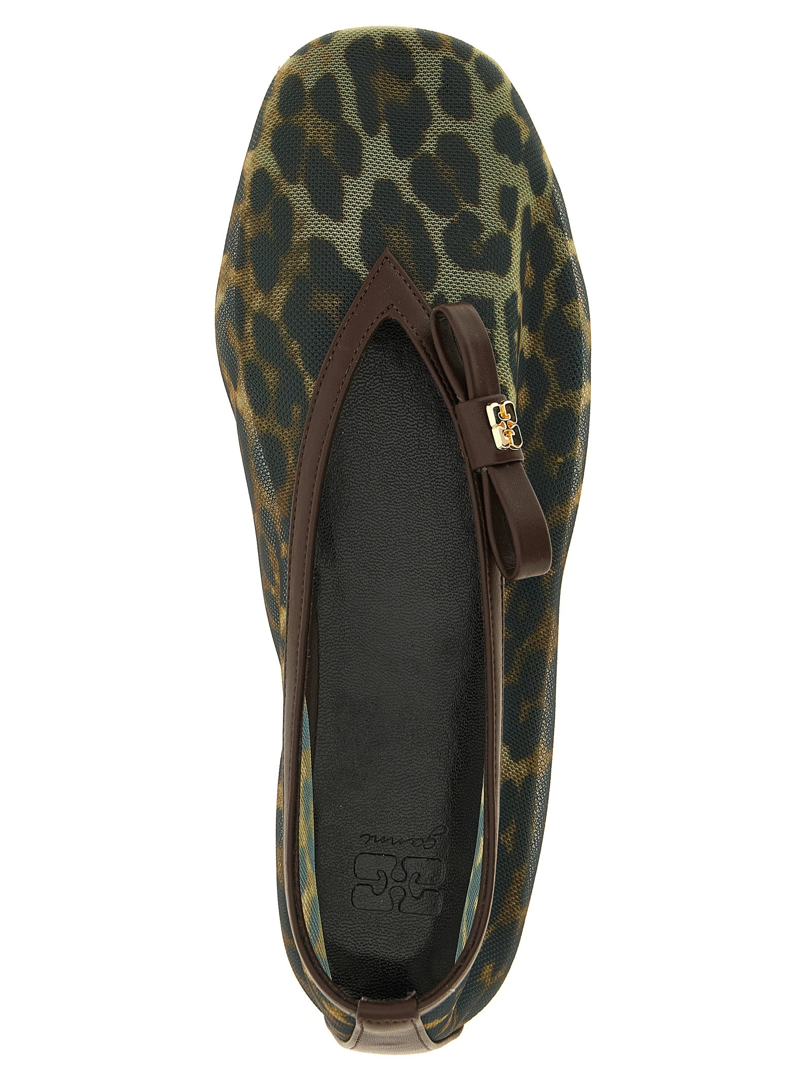 Ganni Brown Nylon Ballet Flats