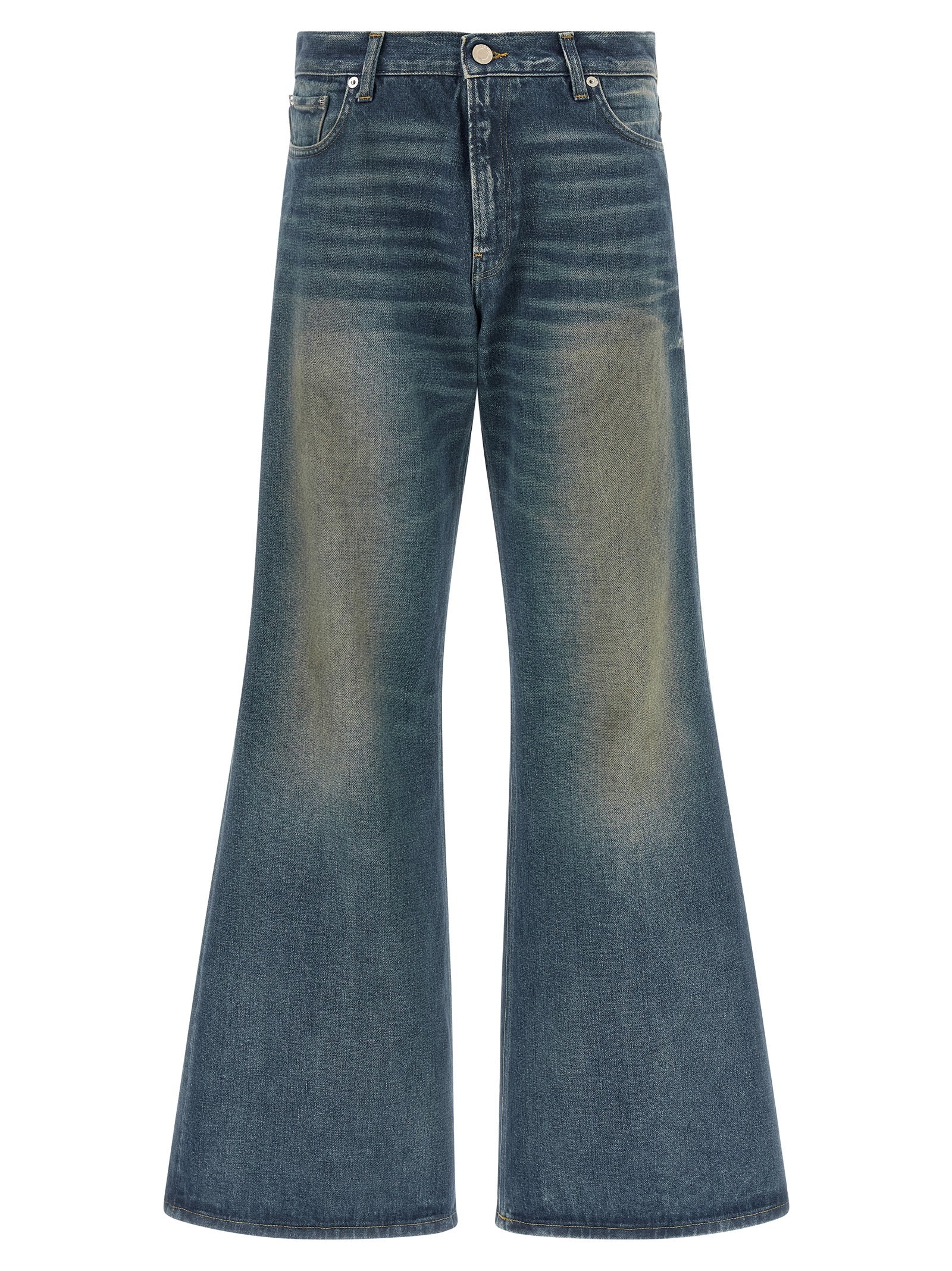 Haikure Blue Cotton Flared Jeans