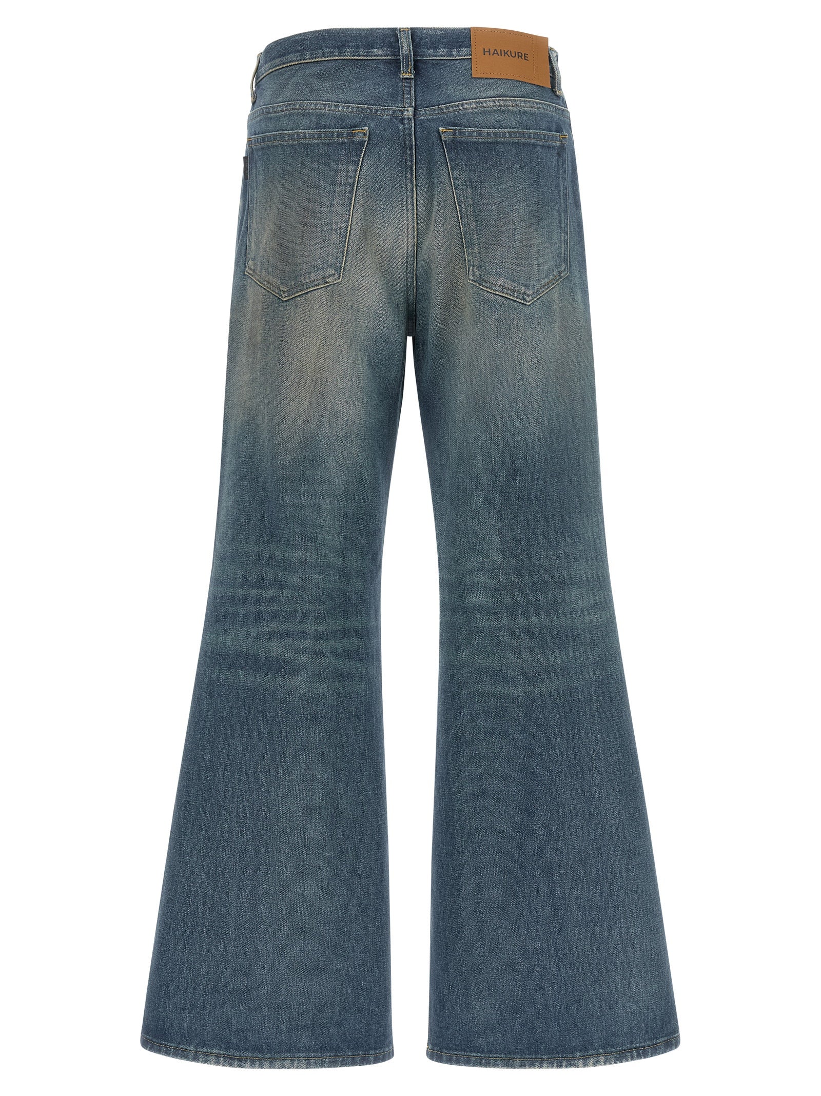 Haikure Blue Cotton Flared Jeans