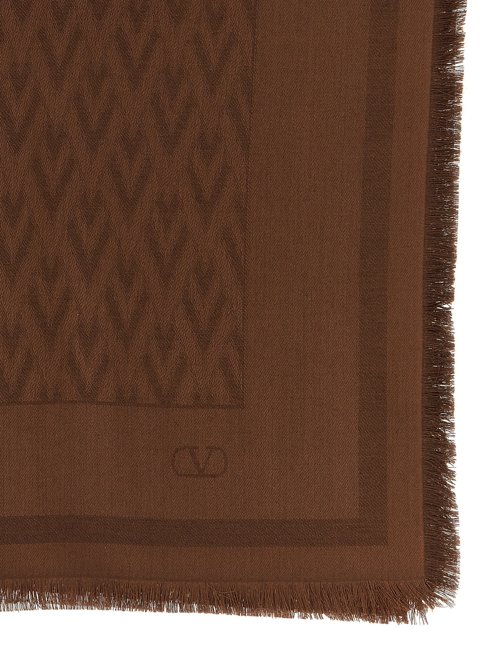Valentino Garavani Brown Silk Scarf