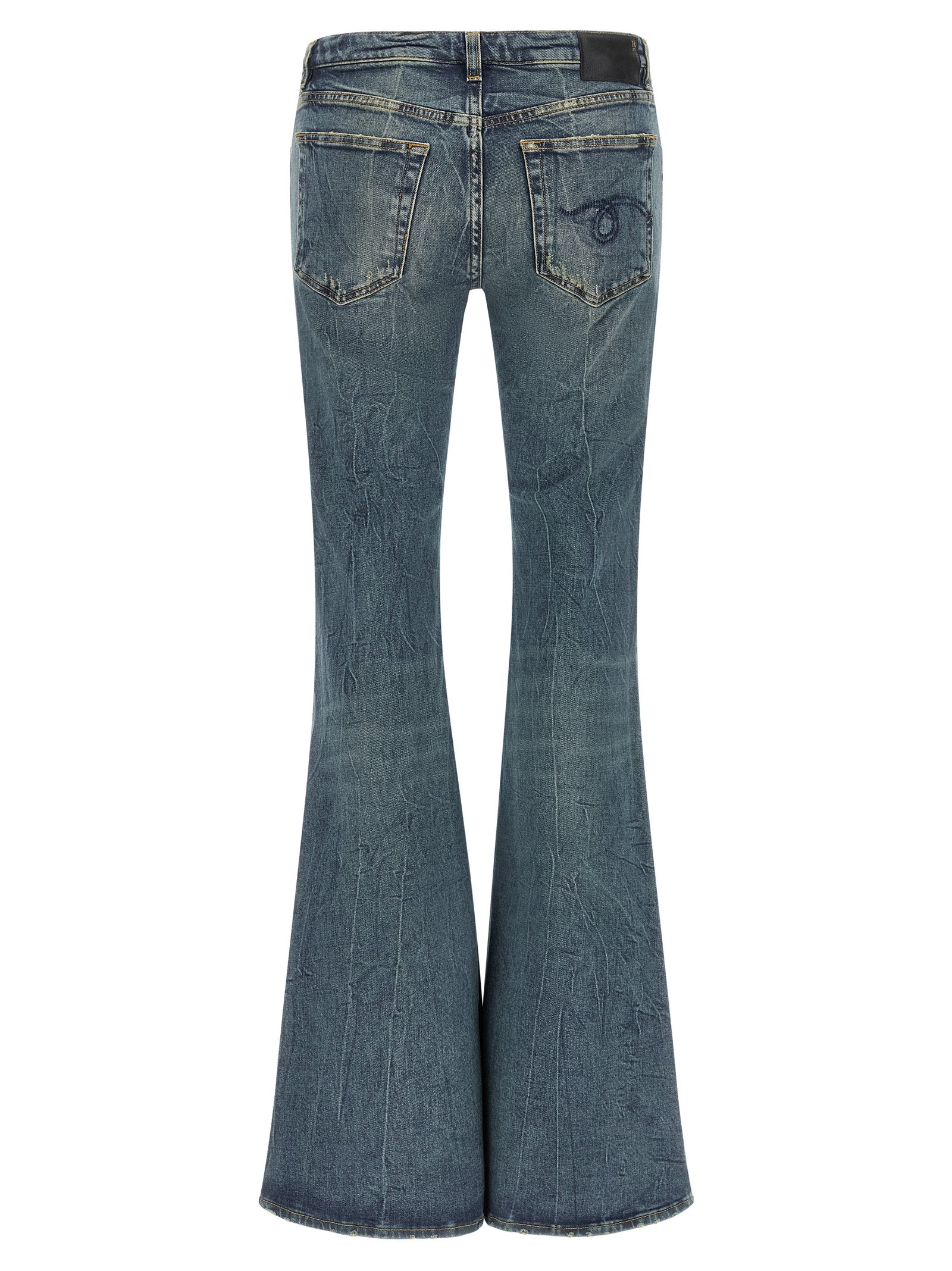 R13 Blue Cotton Flared Jeans