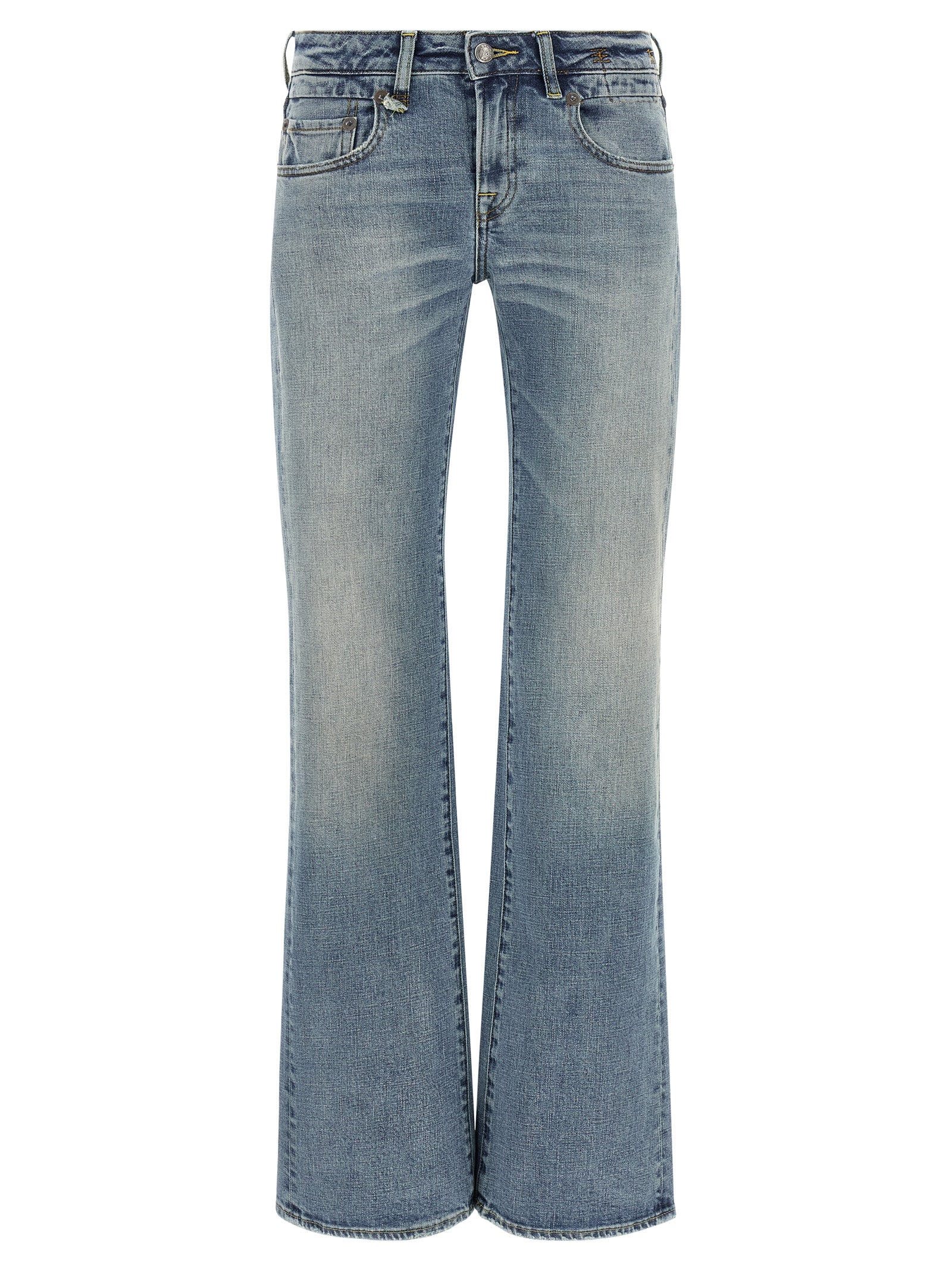 R13 Blue Cotton Flared Jeans
