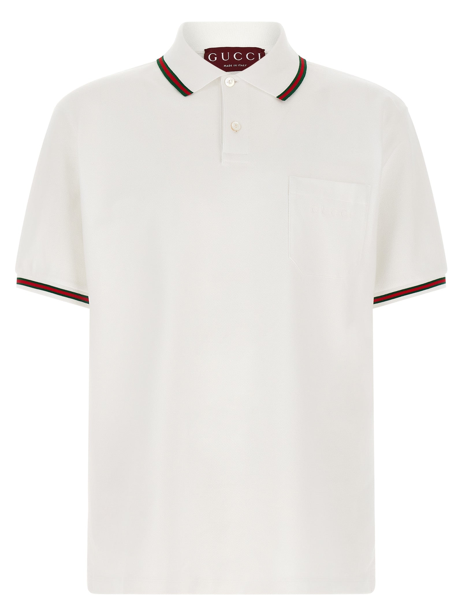Gucci White Cotton Polo Shirt