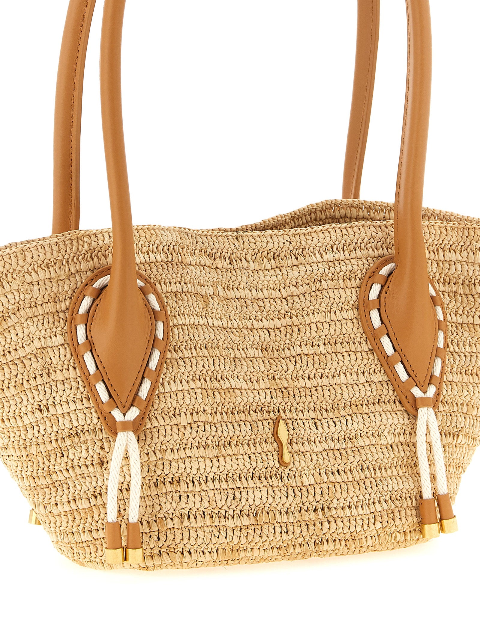 Christian Louboutin Beige Raffia Tote Bag