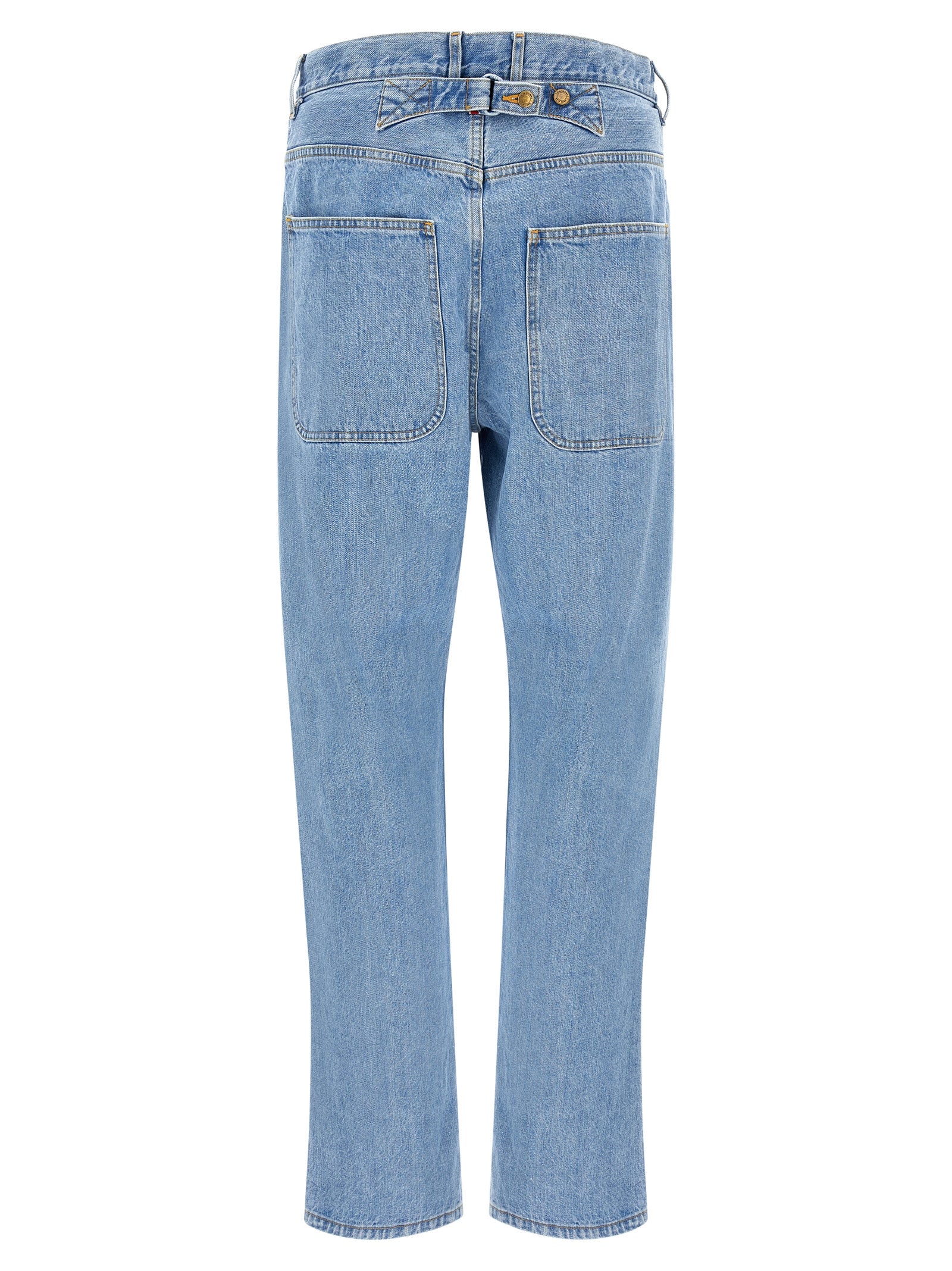Thom Browne Blue Cotton Straight-Leg Jeans