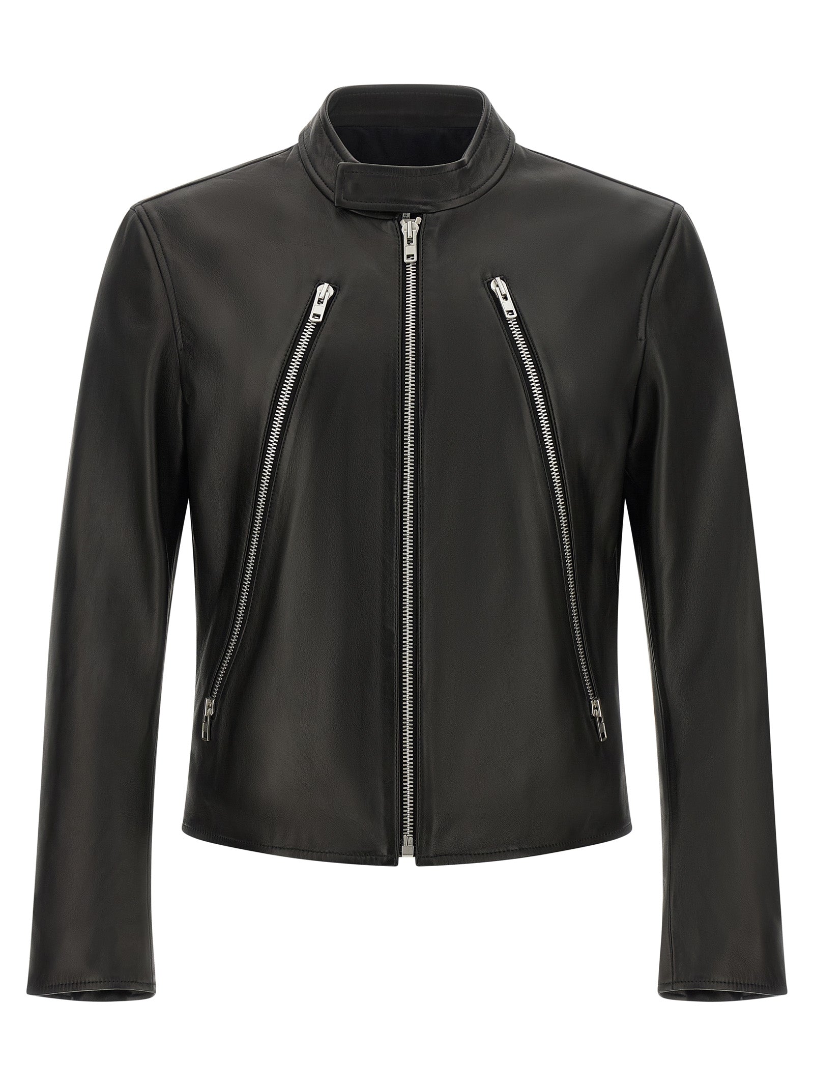 Maison Margiela Black Lamb Leather Leather Jacket