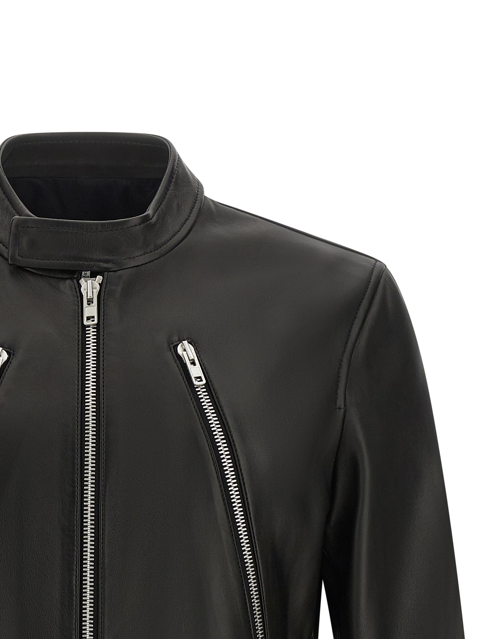 Maison Margiela Black Lamb Leather Leather Jacket