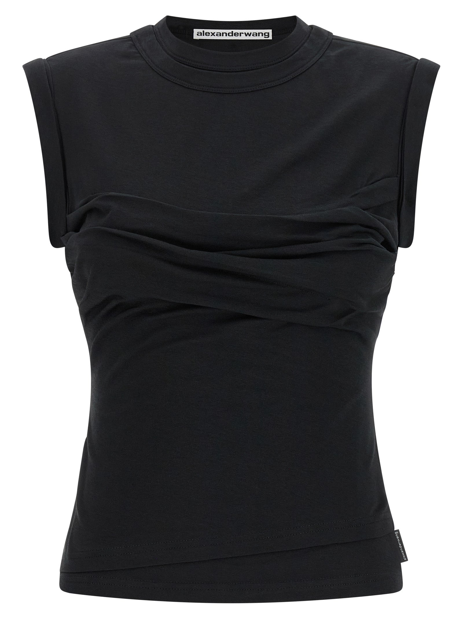 Alexander Wang Black Cotton Sleeveles T-Shirt