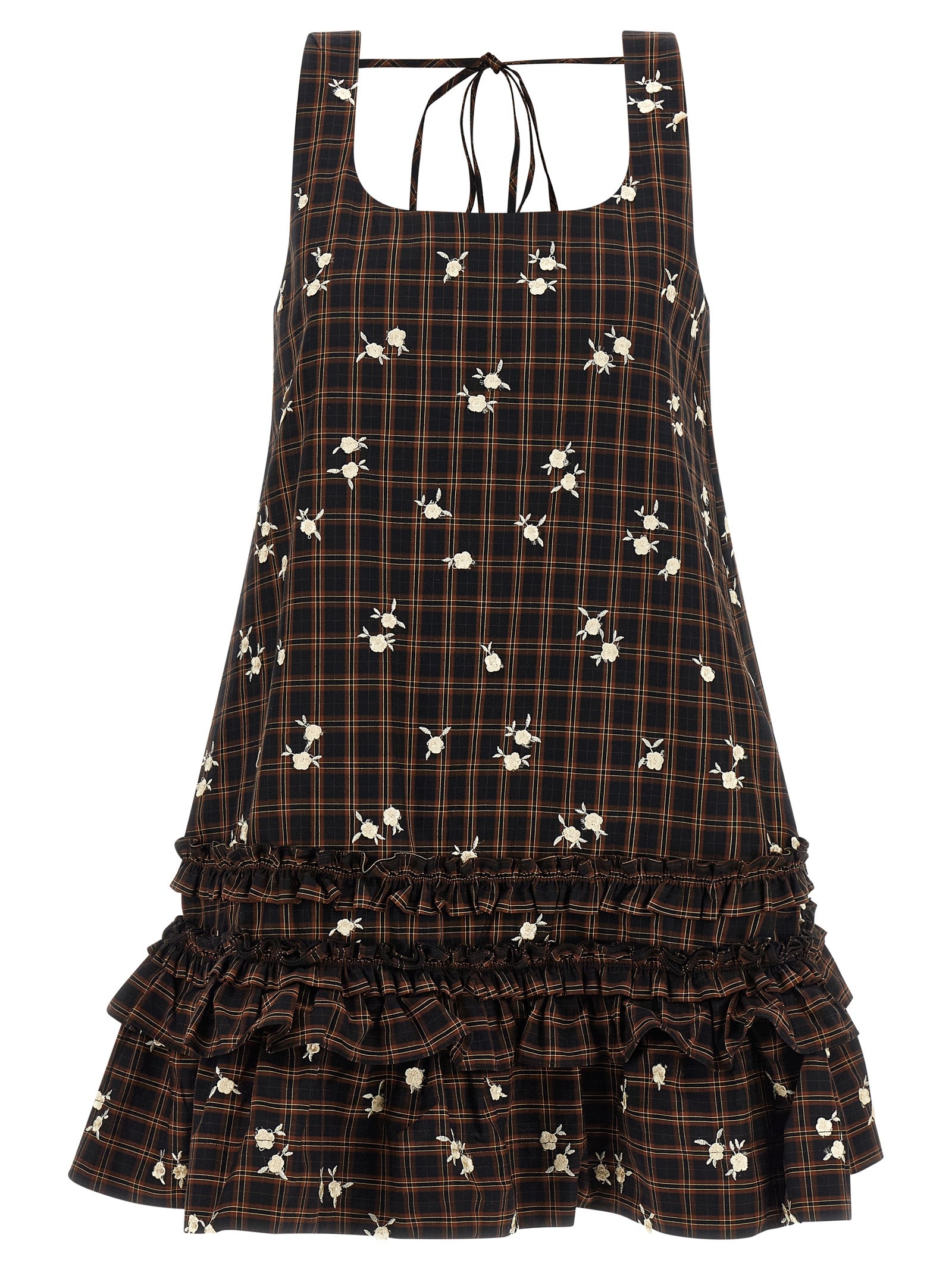 Ganni Brown Organic Cotton Short Dress