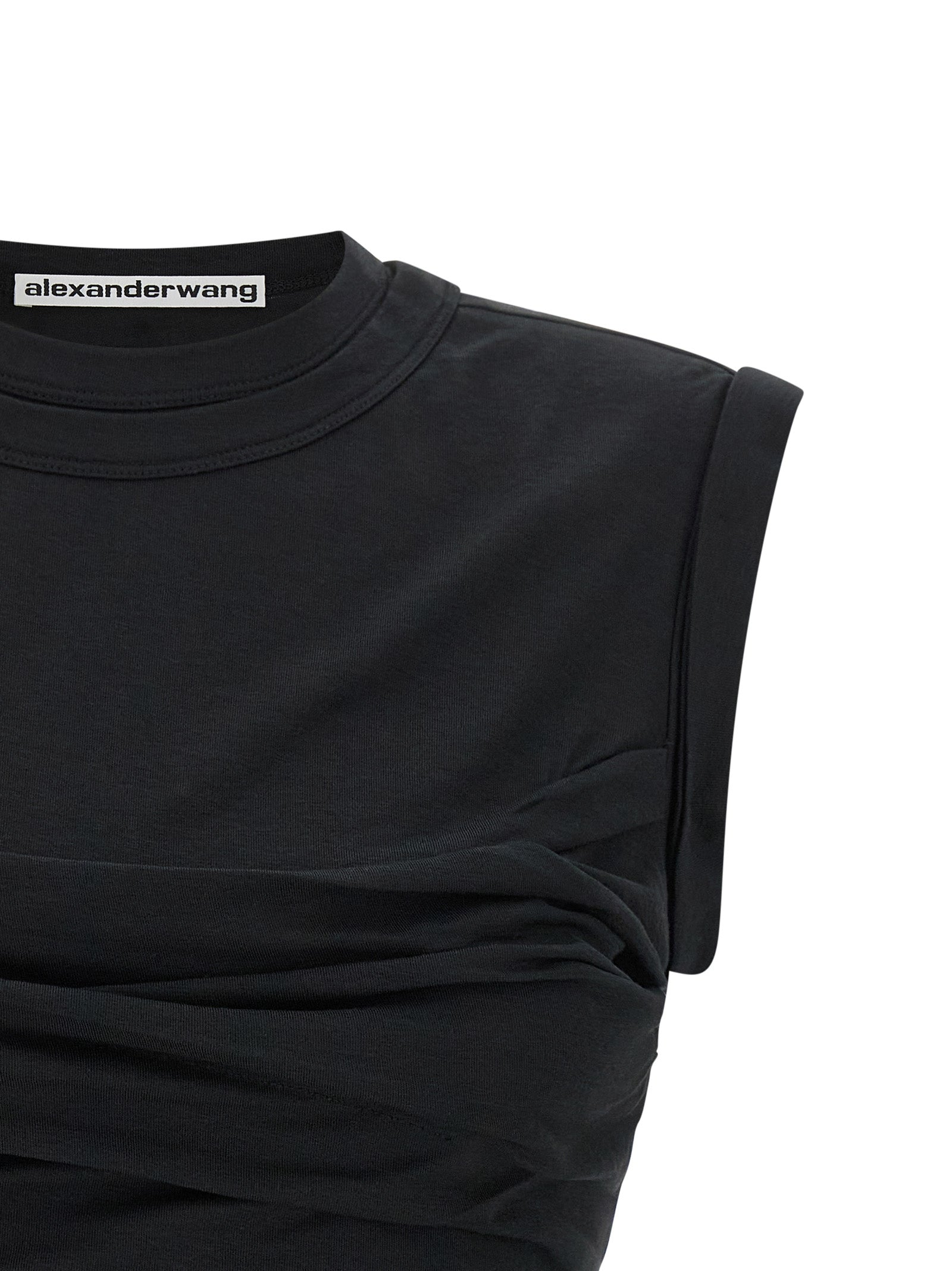 Alexander Wang Black Cotton Sleeveles T-Shirt