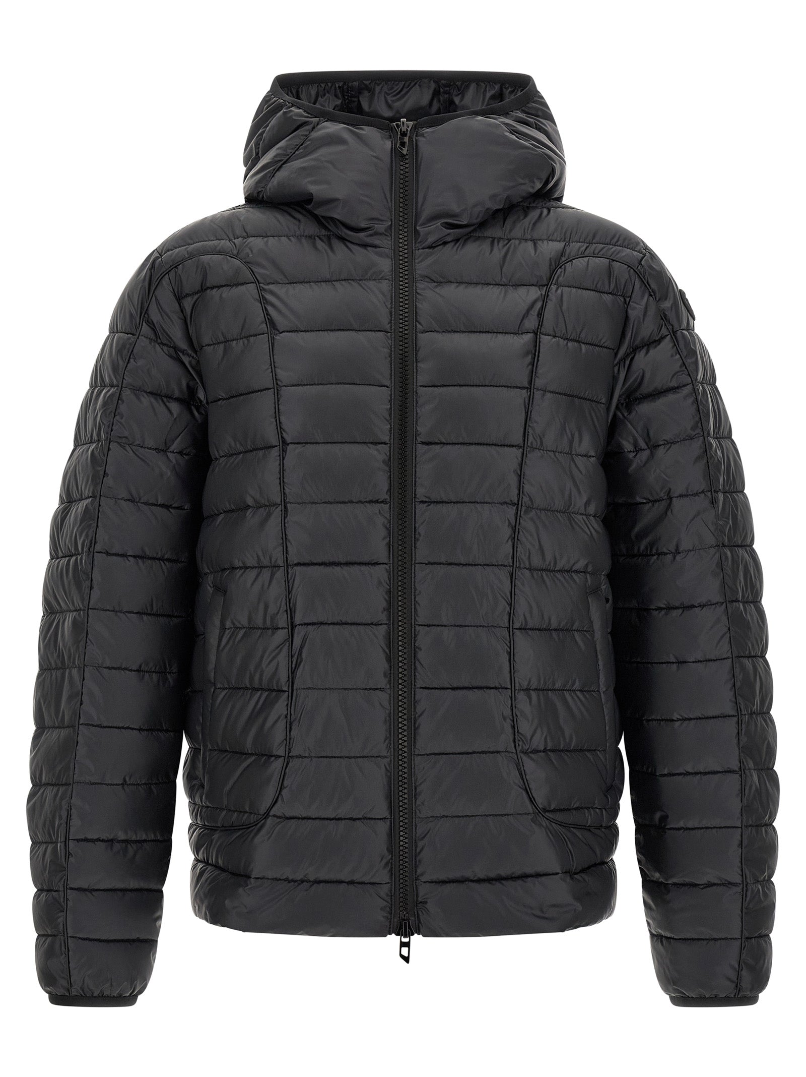 Diesel Black Polyester Full-Length Jacket