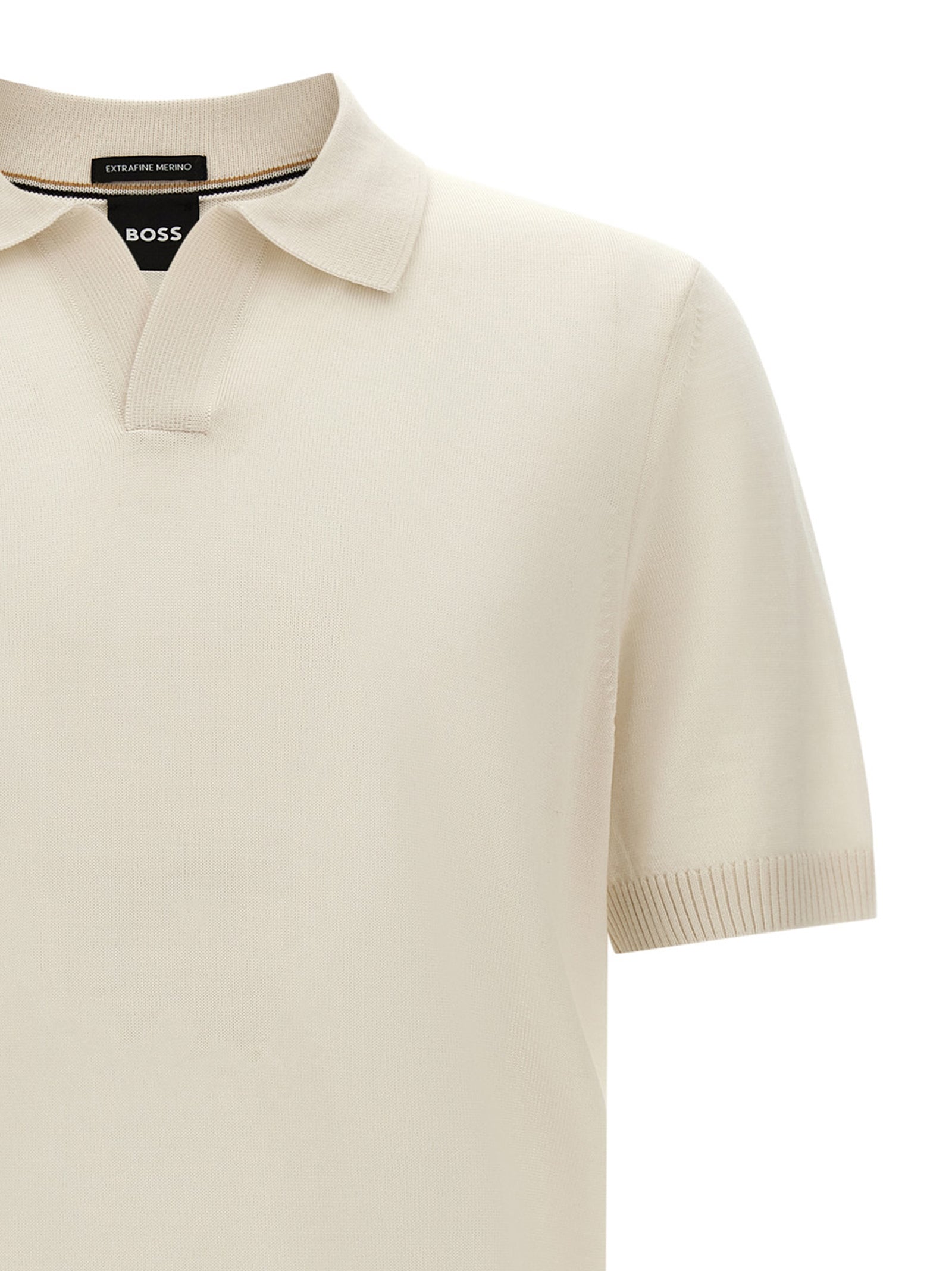 Hugo Boss White Virgin Wool Polo Shirt