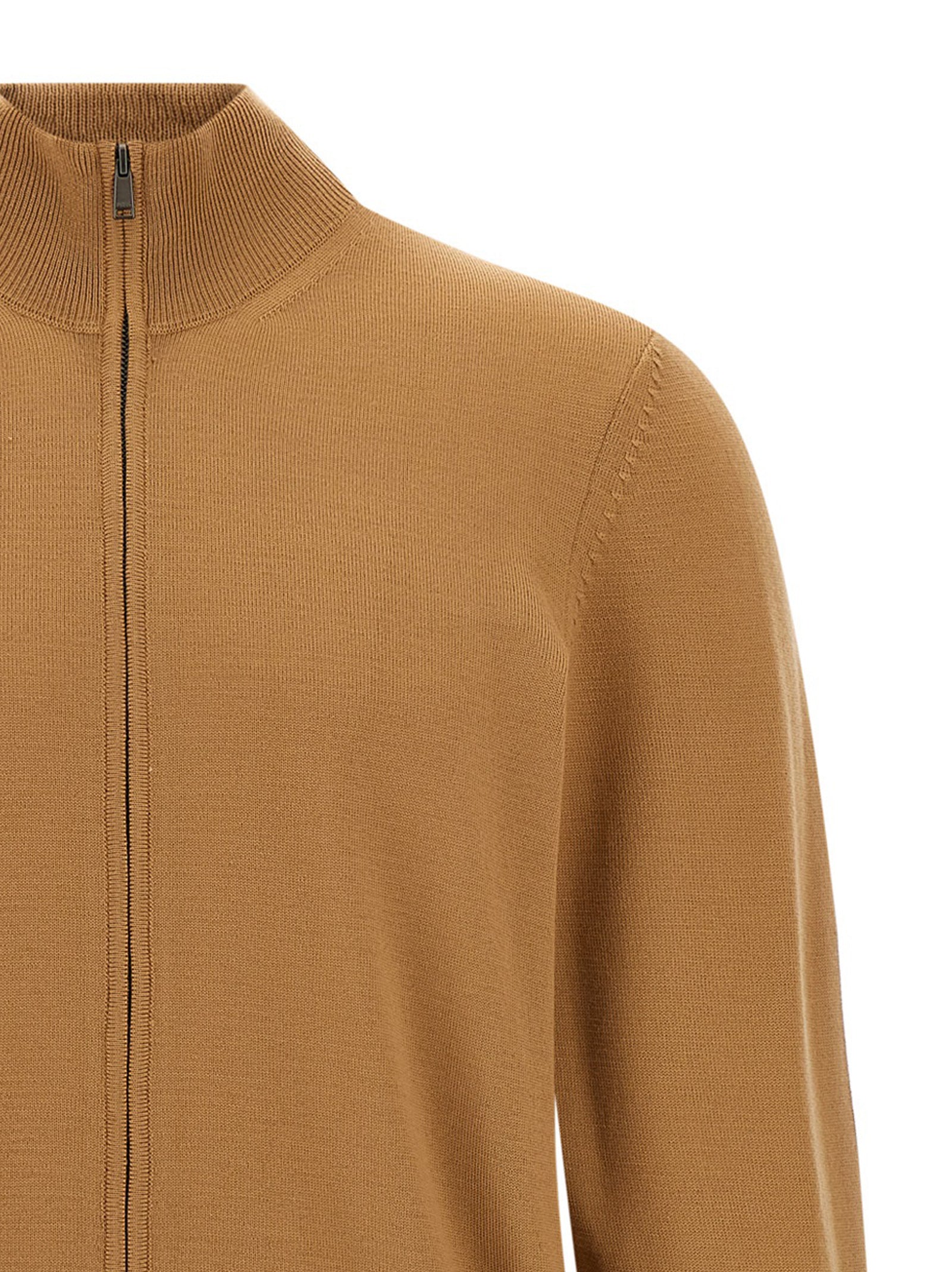 Hugo Boss Brown Virgin Wool Cardigan