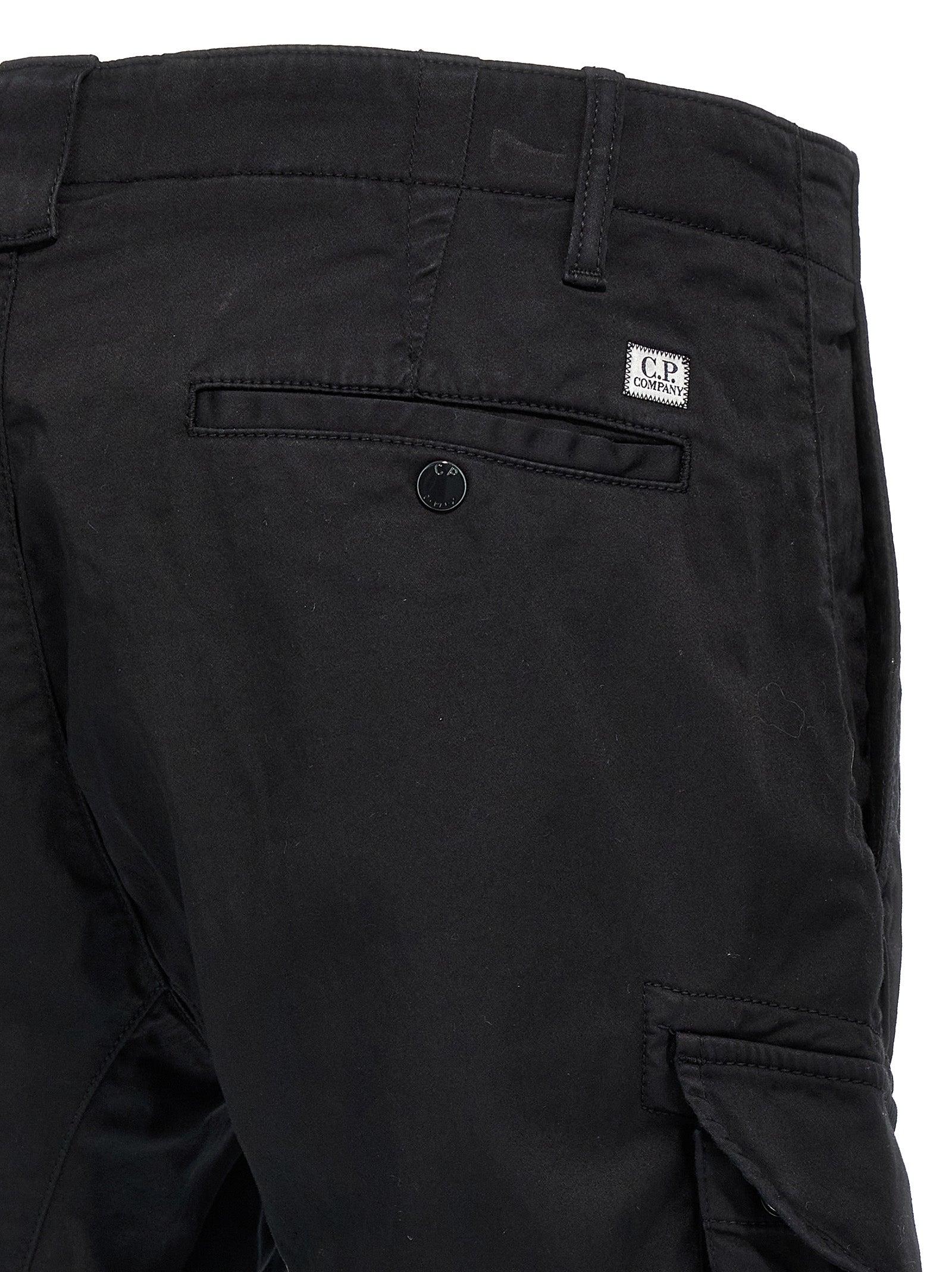 C.P. Company Black Cotton Cargo Pants