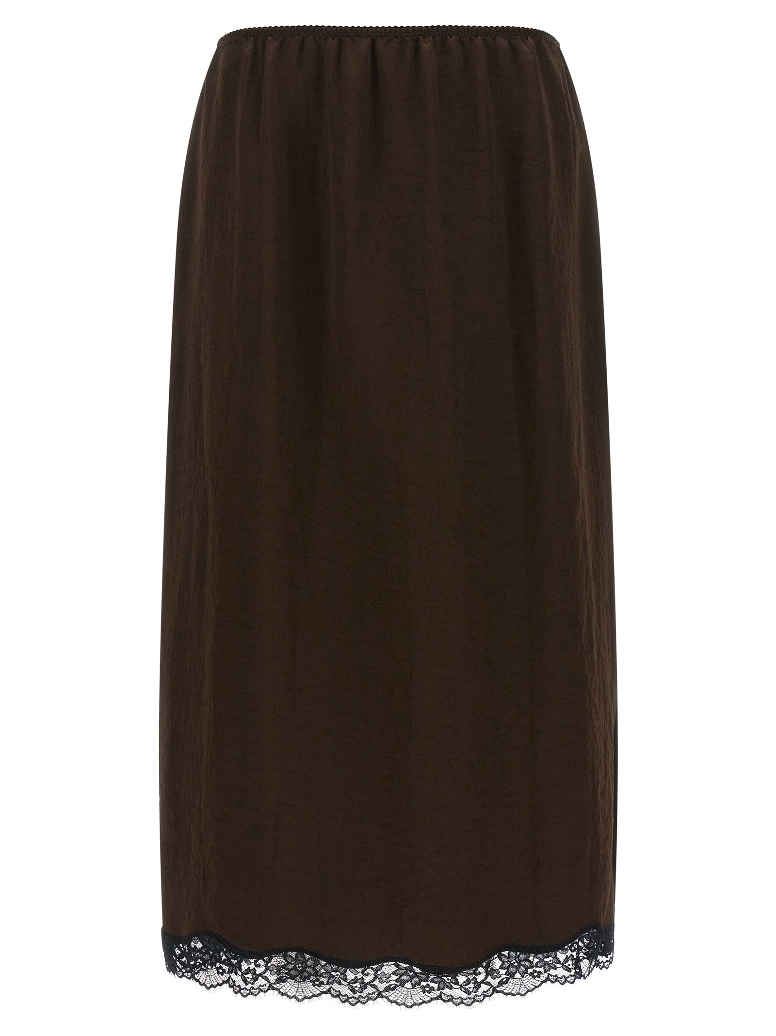 Twinset Brown Marabou Midi Skirt