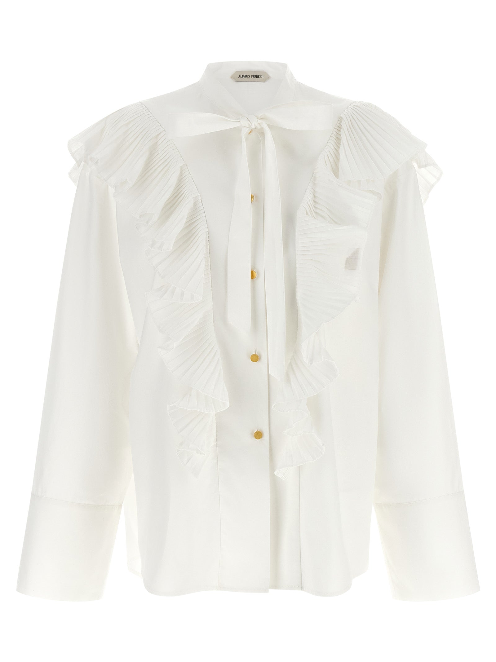 Alberta Ferretti White Cotton Blouse
