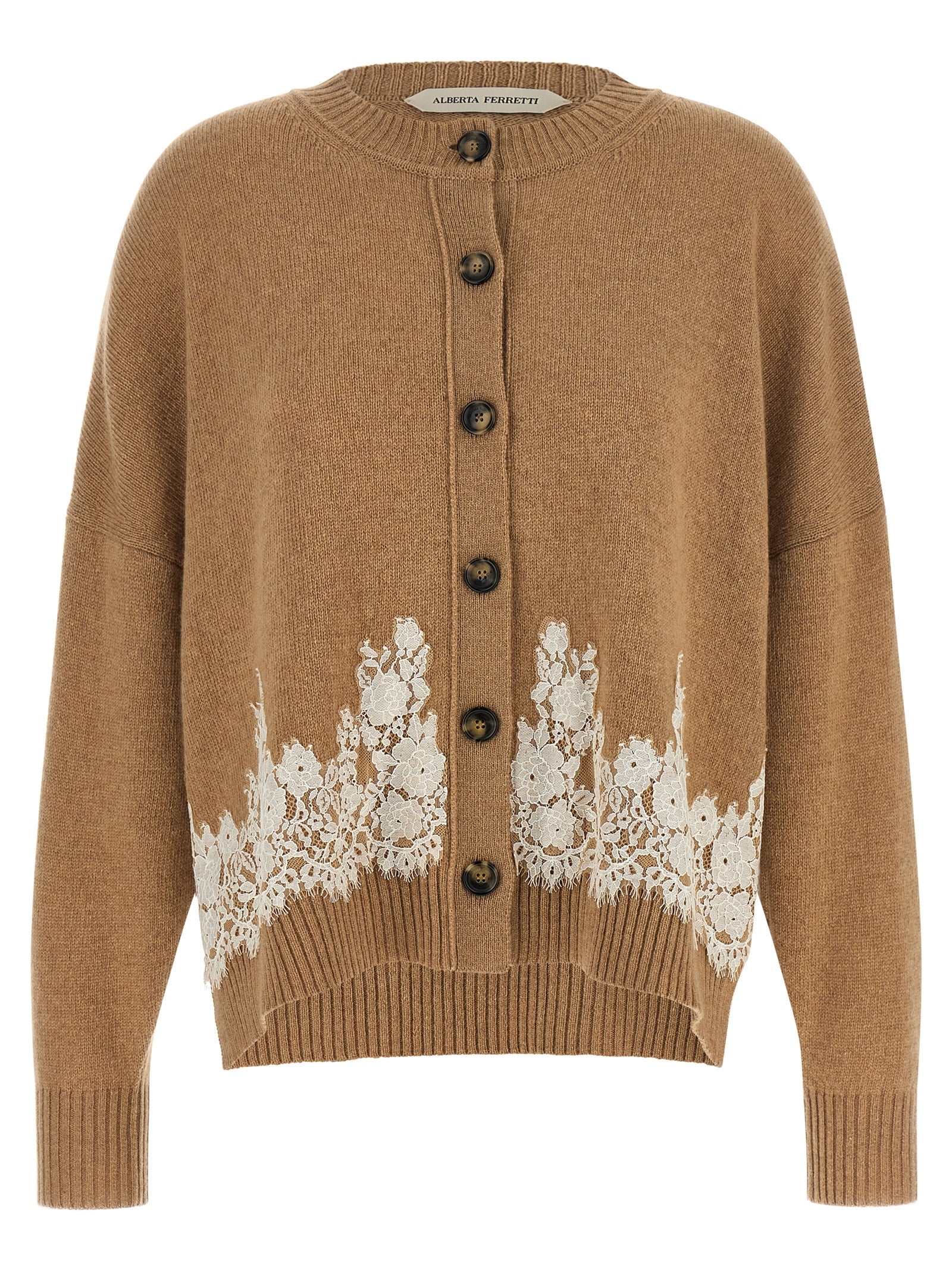 Alberta Ferretti Brown Cashmere Cardigan