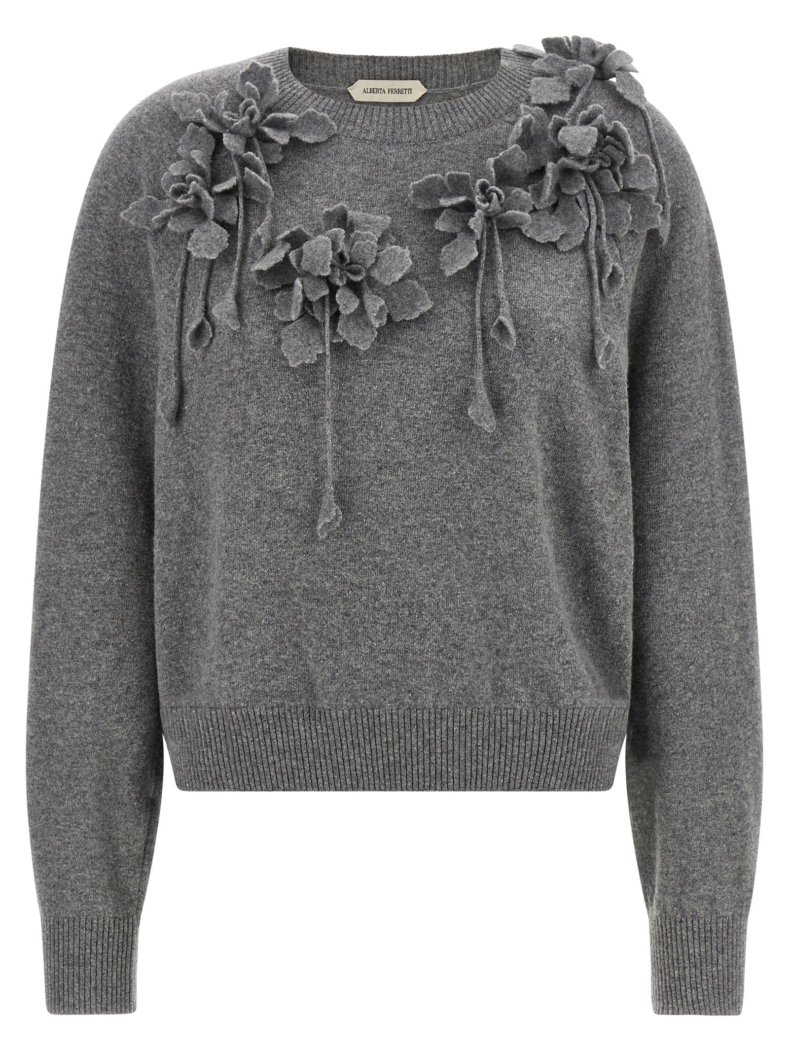 Alberta Ferretti Gray Virgin Wool Cardigan