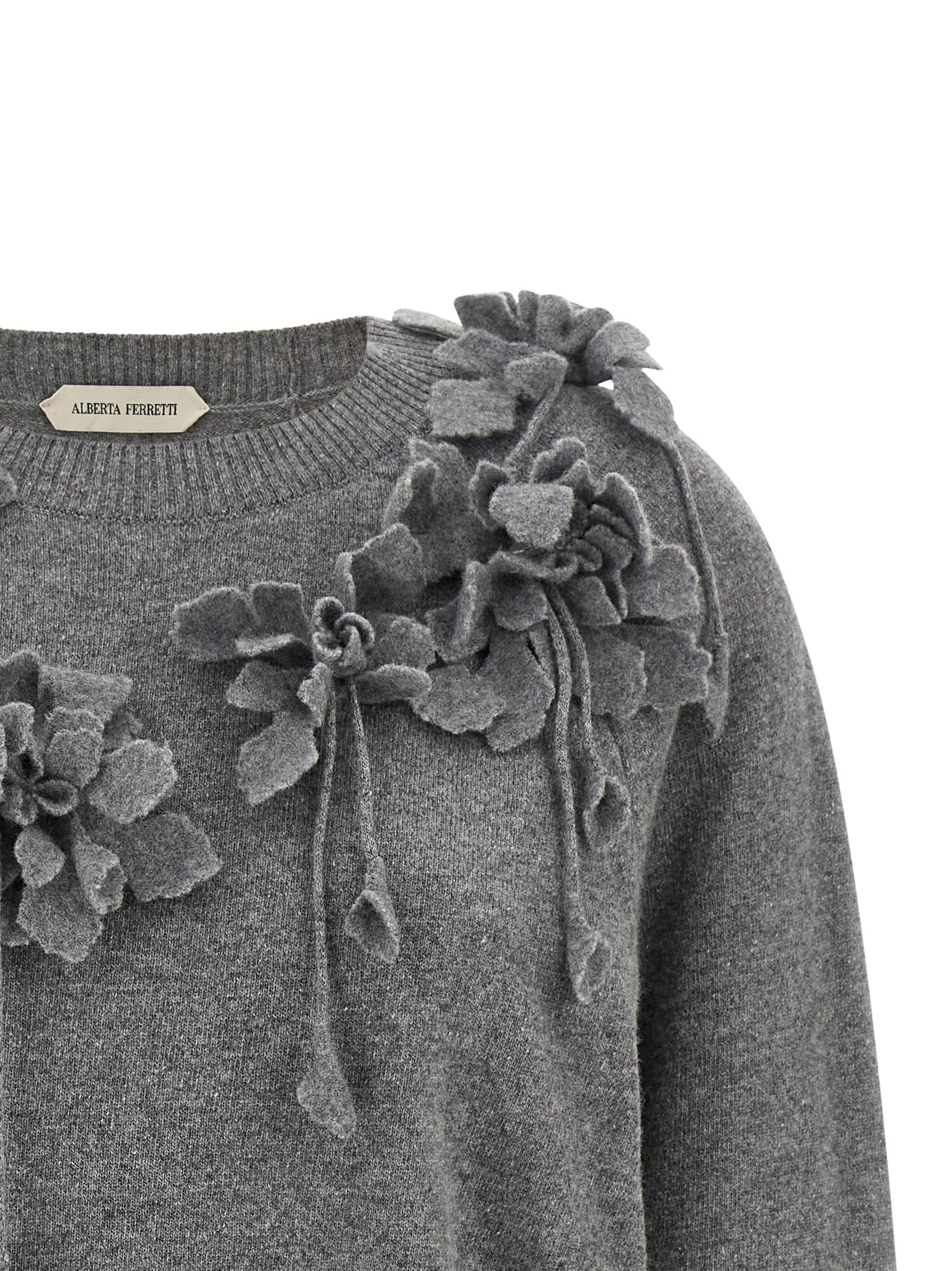 Alberta Ferretti Gray Virgin Wool Cardigan