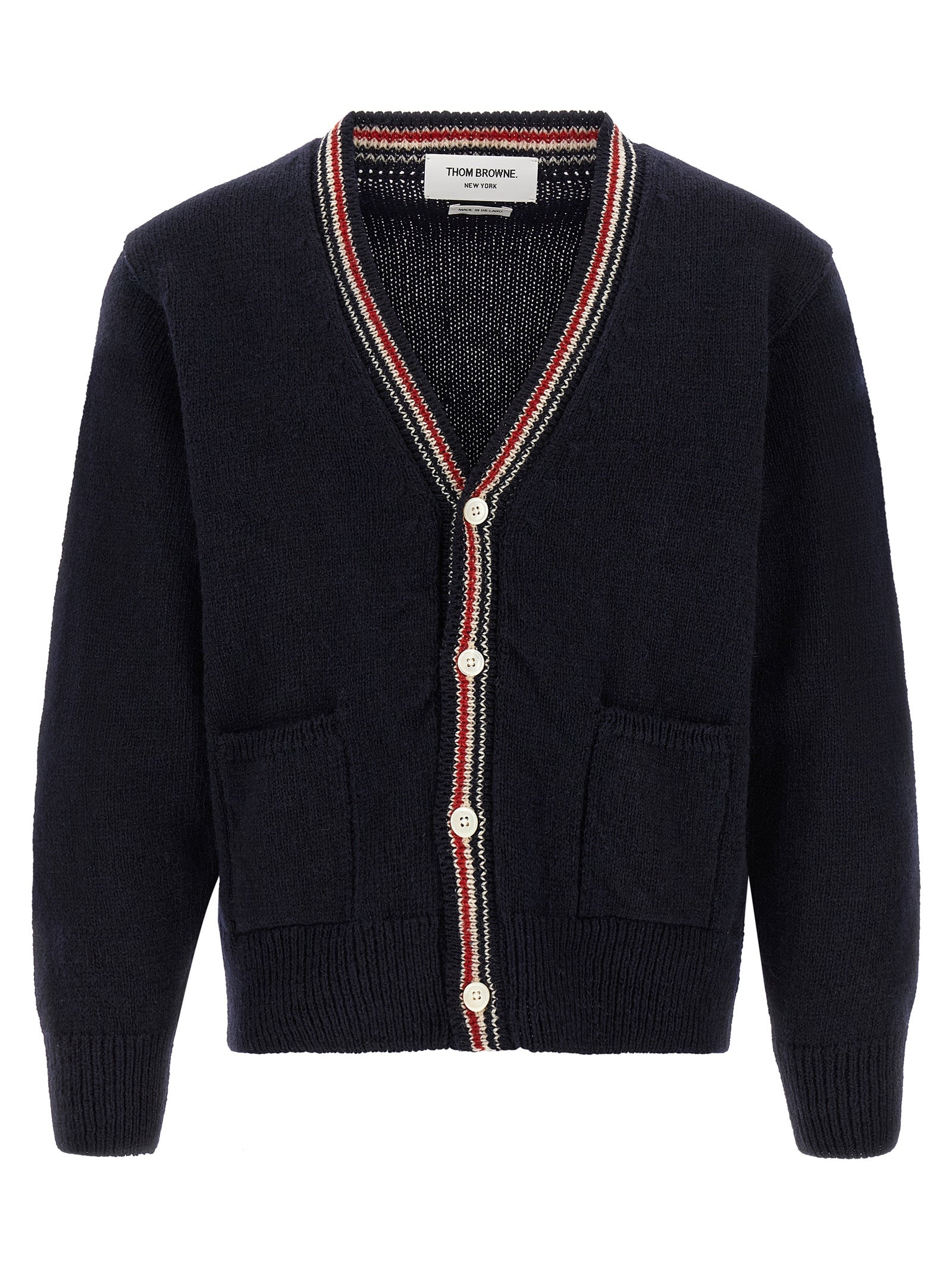 Thom Browne Blue Wool Cardigan