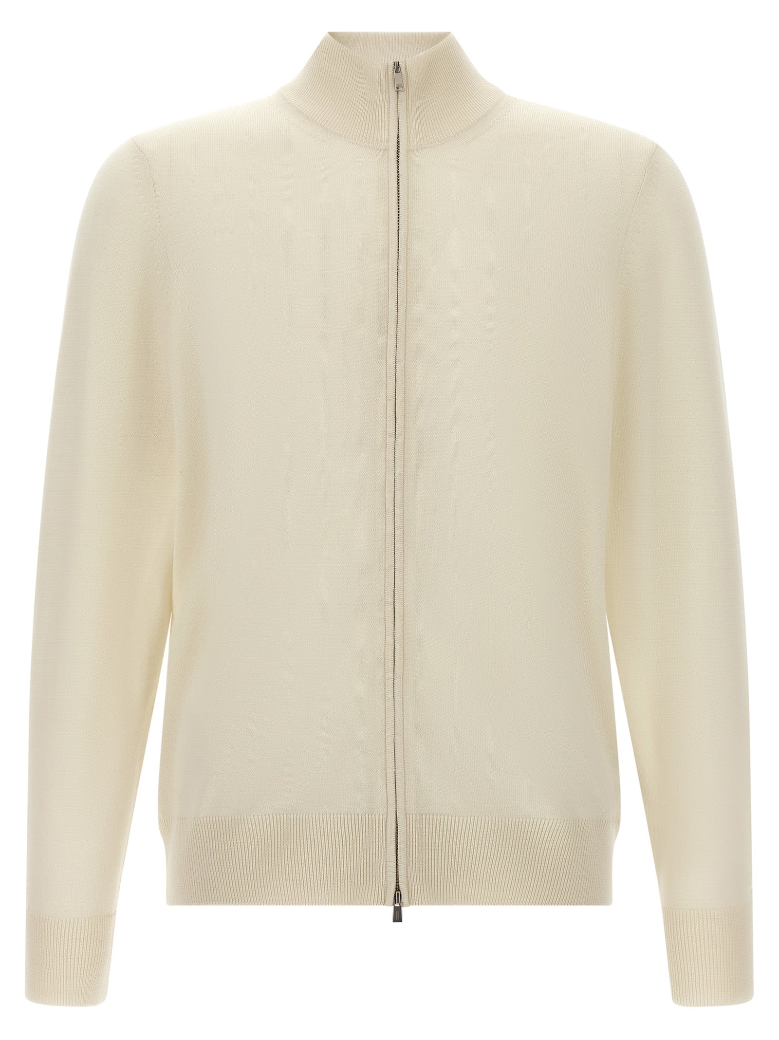 Hugo Boss White Virgin Wool Cardigan