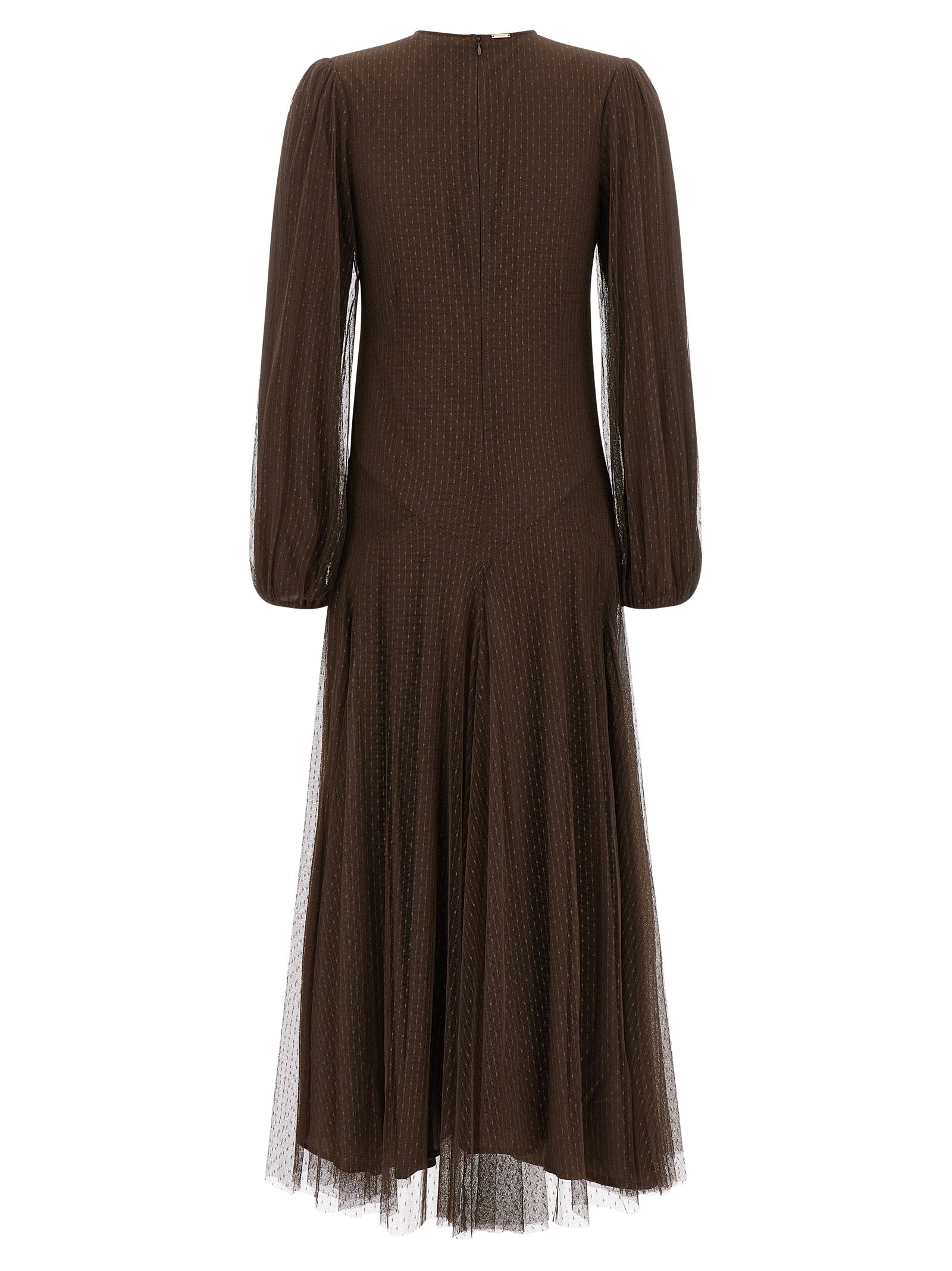 Twinset Brown Polyester Long Dress