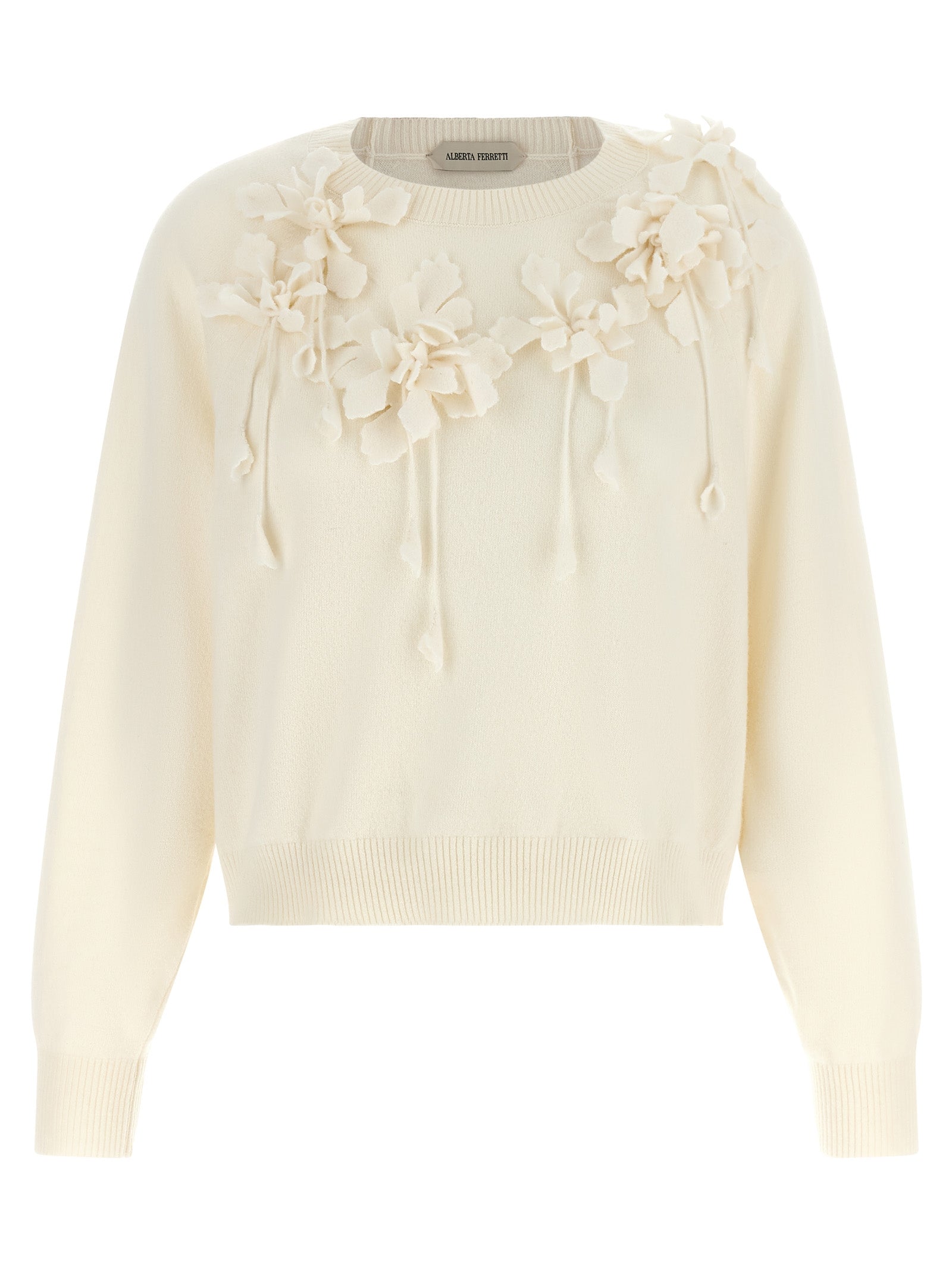 Alberta Ferretti White Virgin Wool Cardigan