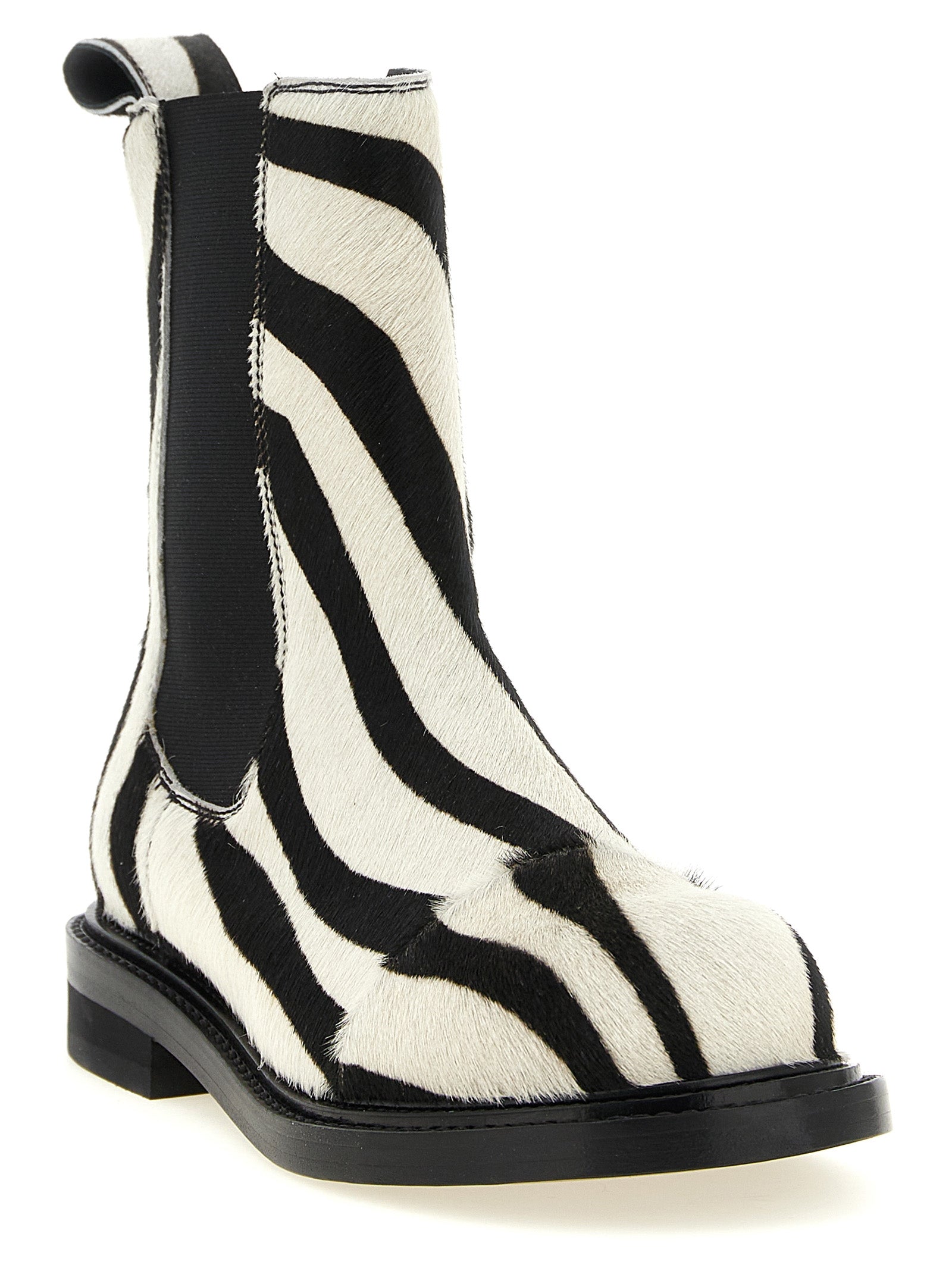 Moschino Bicolor Calfskin Ankle Boots