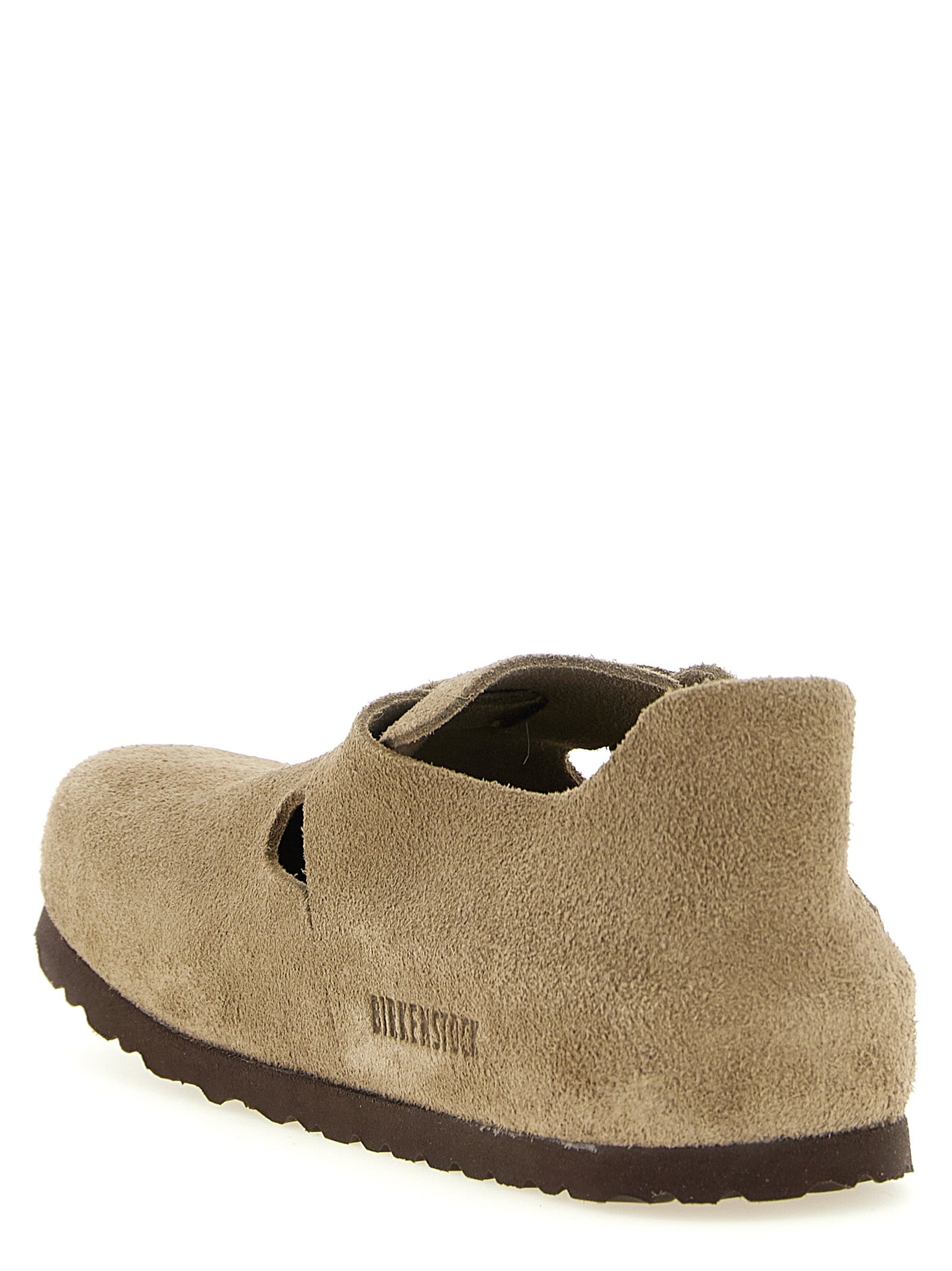 Birkenstock Beige Suede Leather Clogs