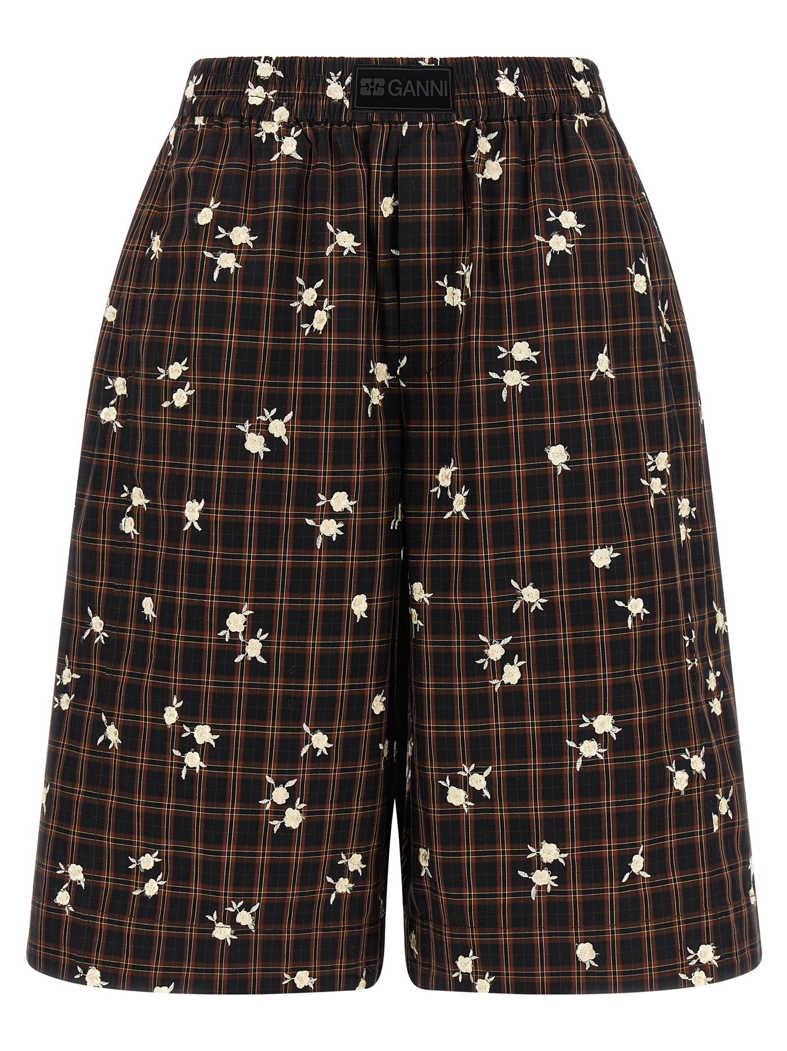 Ganni Brown Organic Cotton Bermuda Shorts