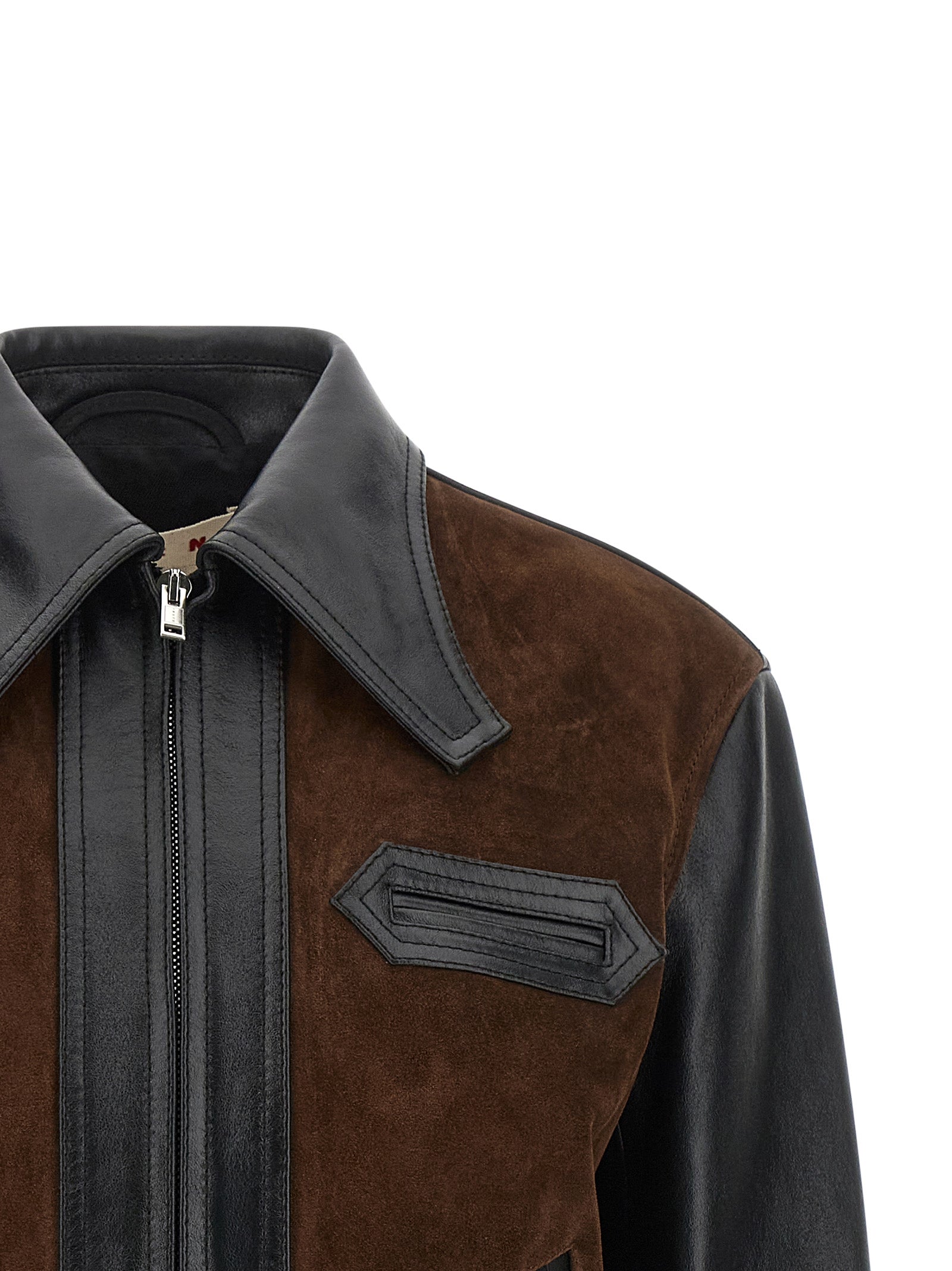 Marni Black Calfskin Leather Jacket